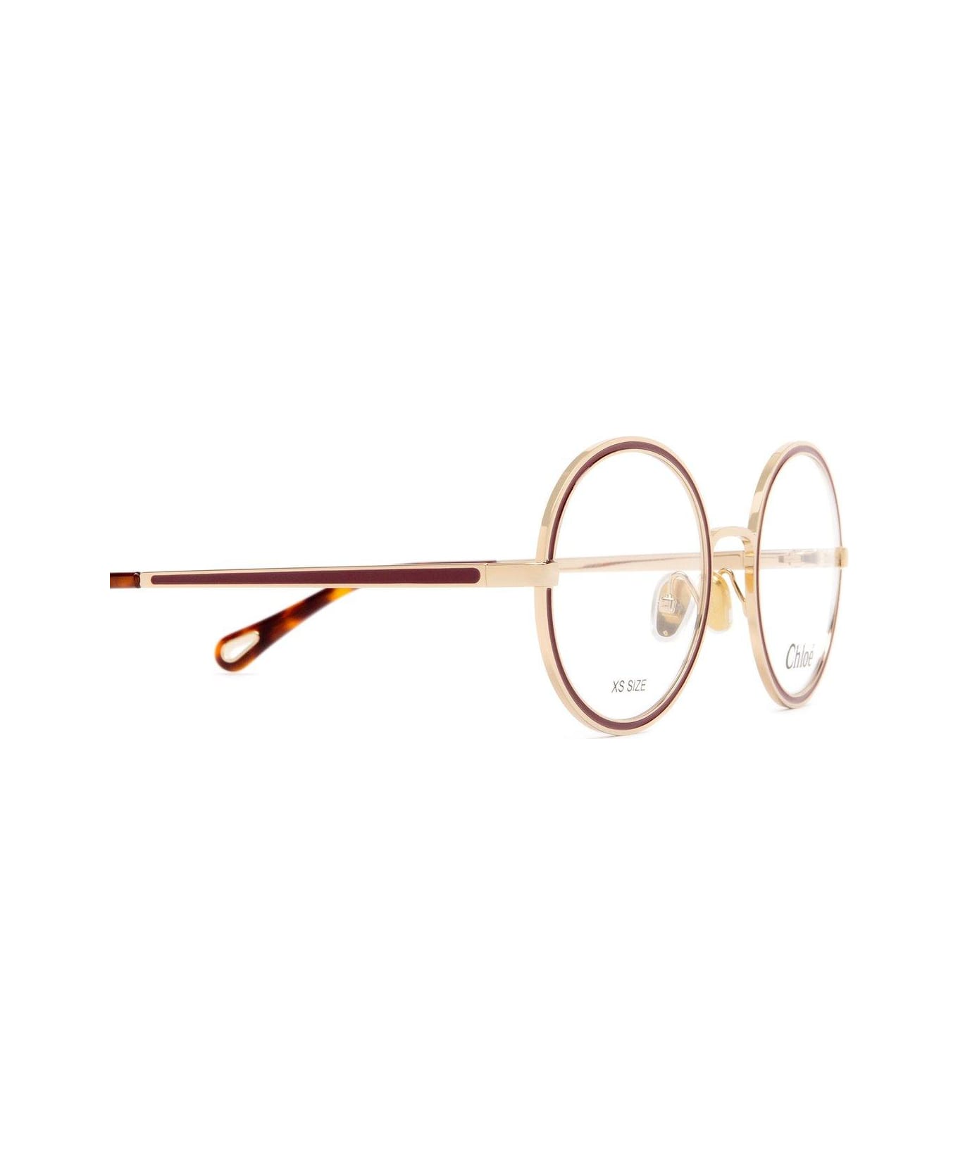 Chloé Eyewear Round Frame Glasses - 001 gold gold transparent