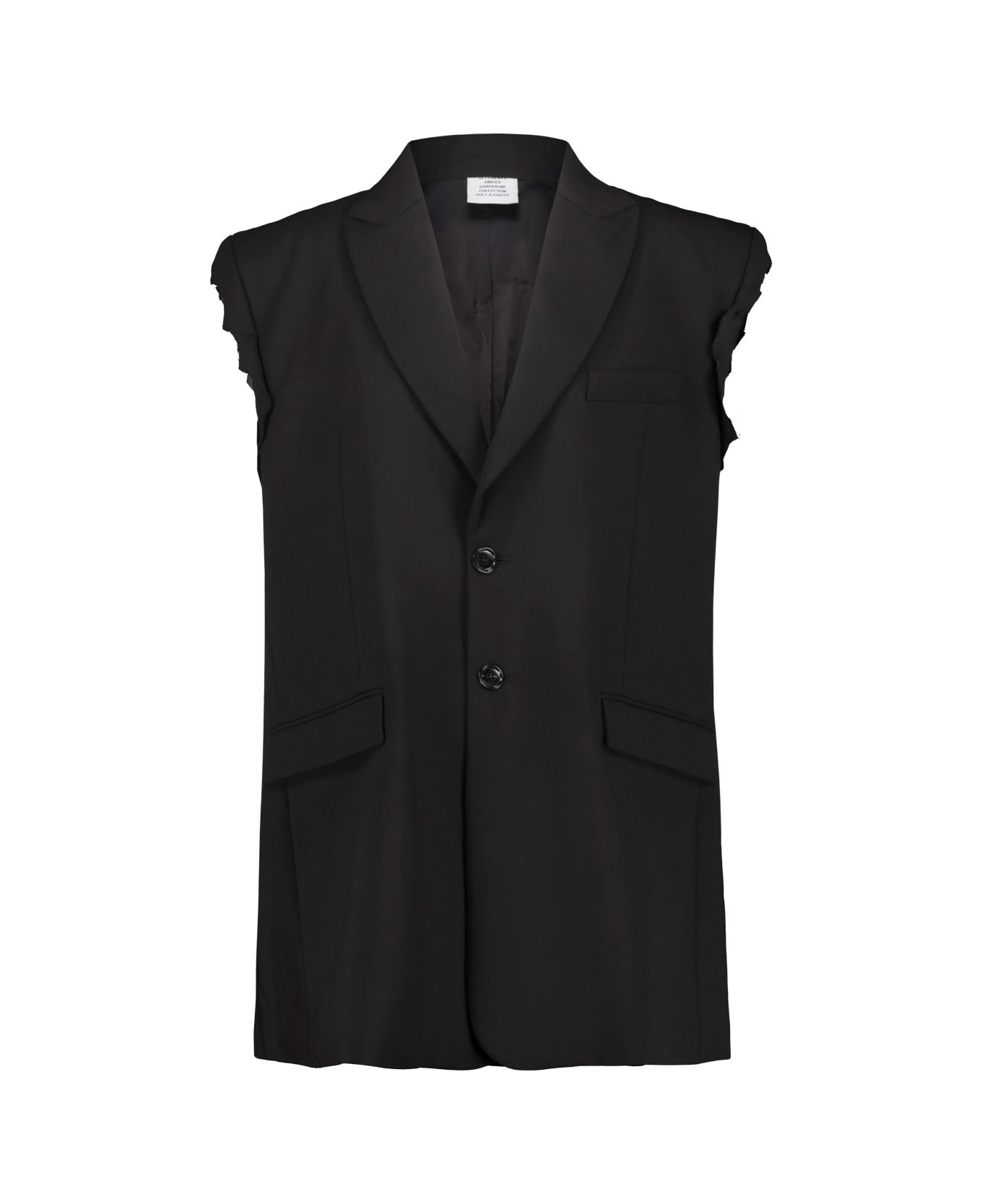 VETEMENTS Deconstructed Sleeveless Vest Jacket - Black