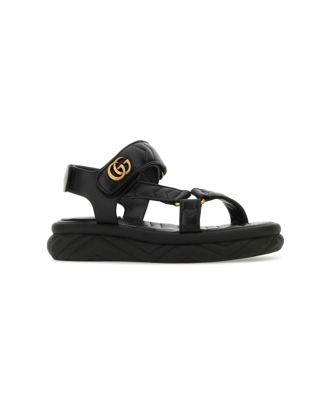 Gucci Black Leather Sandals - Black