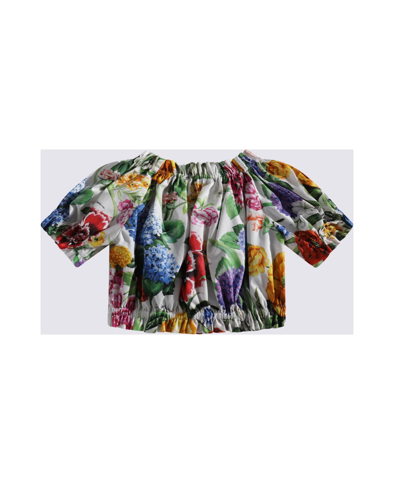 Dolce 
Gabbana Multicolor Cotton Top - MIX FIORI F. BIANCO