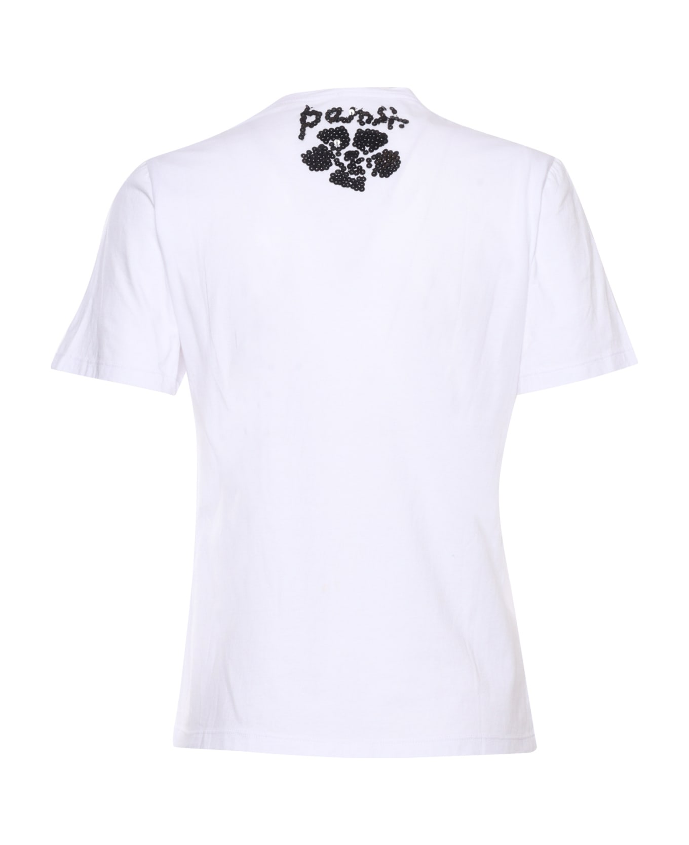 Parosh White T-shirt With Paillettes - WHITE Tシャツ