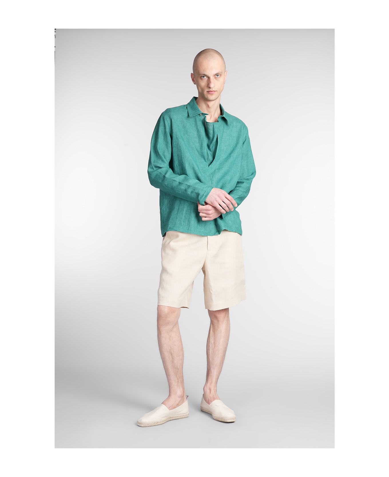 Paul Smith Shirt In Green Linen - green