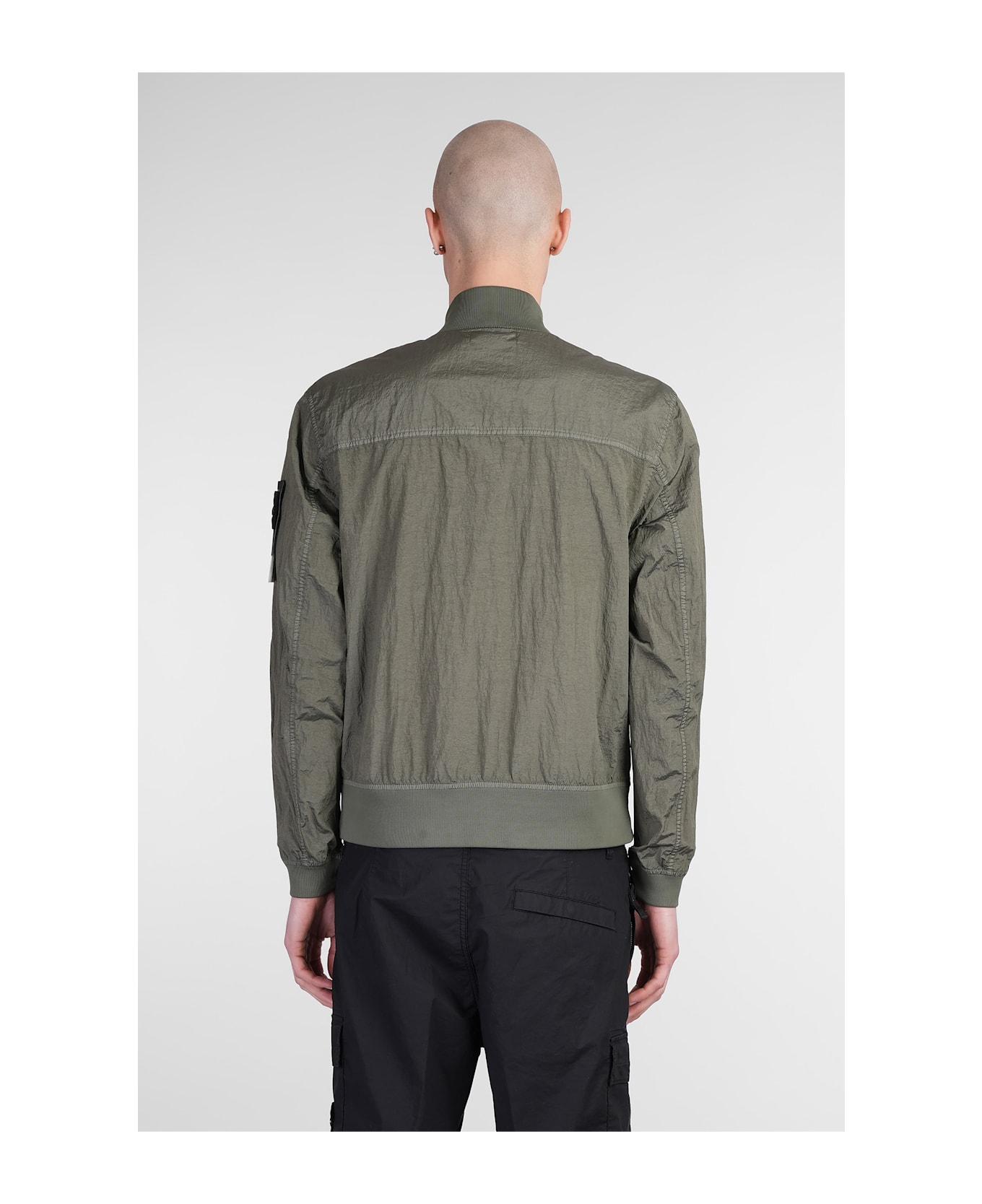 Bomber Jacket In Green Polyamide - Thumbnail 4