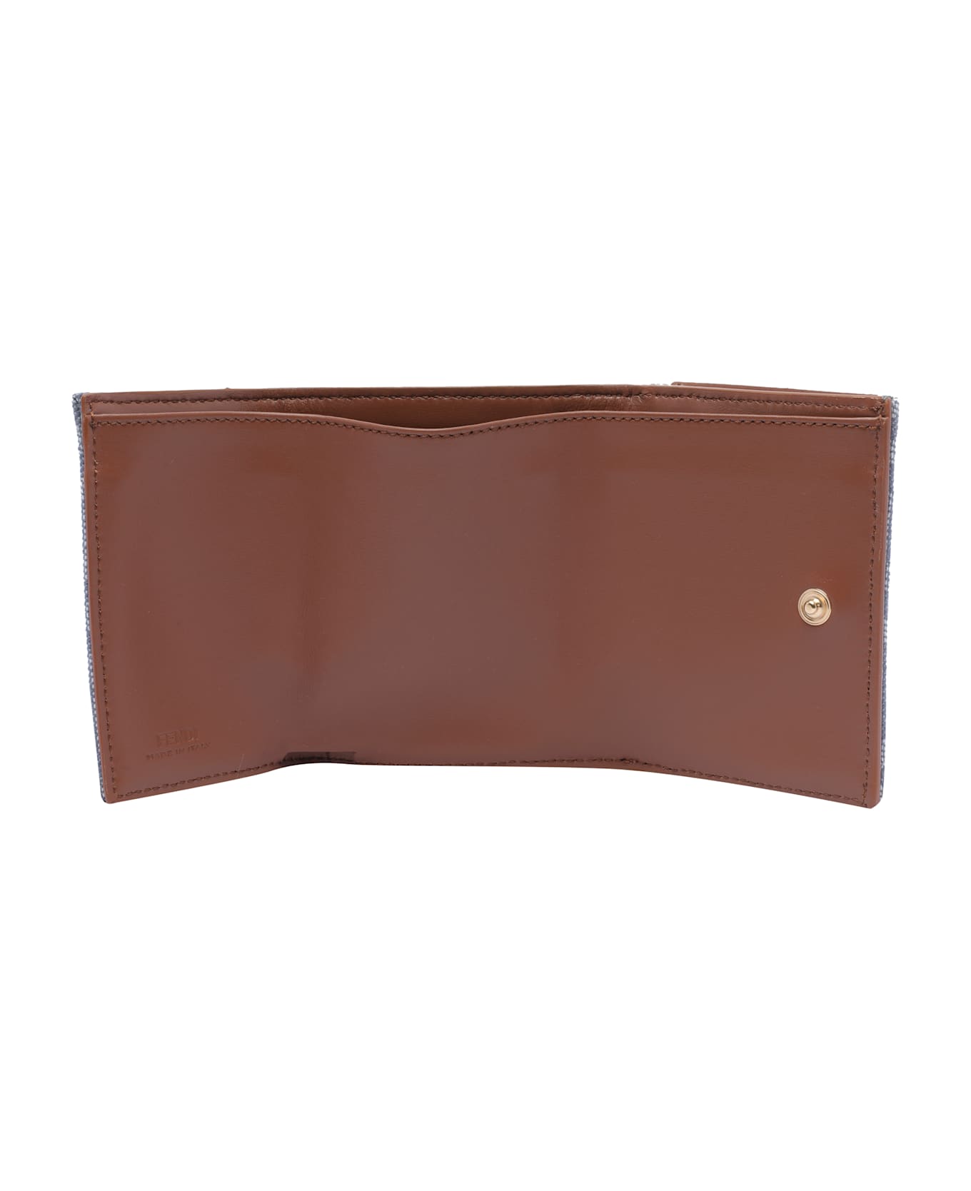 Fendi Ff Logo Denim Trifold Wallet - Blue