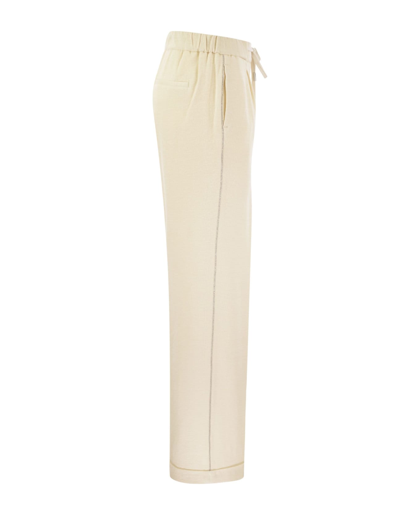 Peserico Cotton And Linen Trousers - Cream