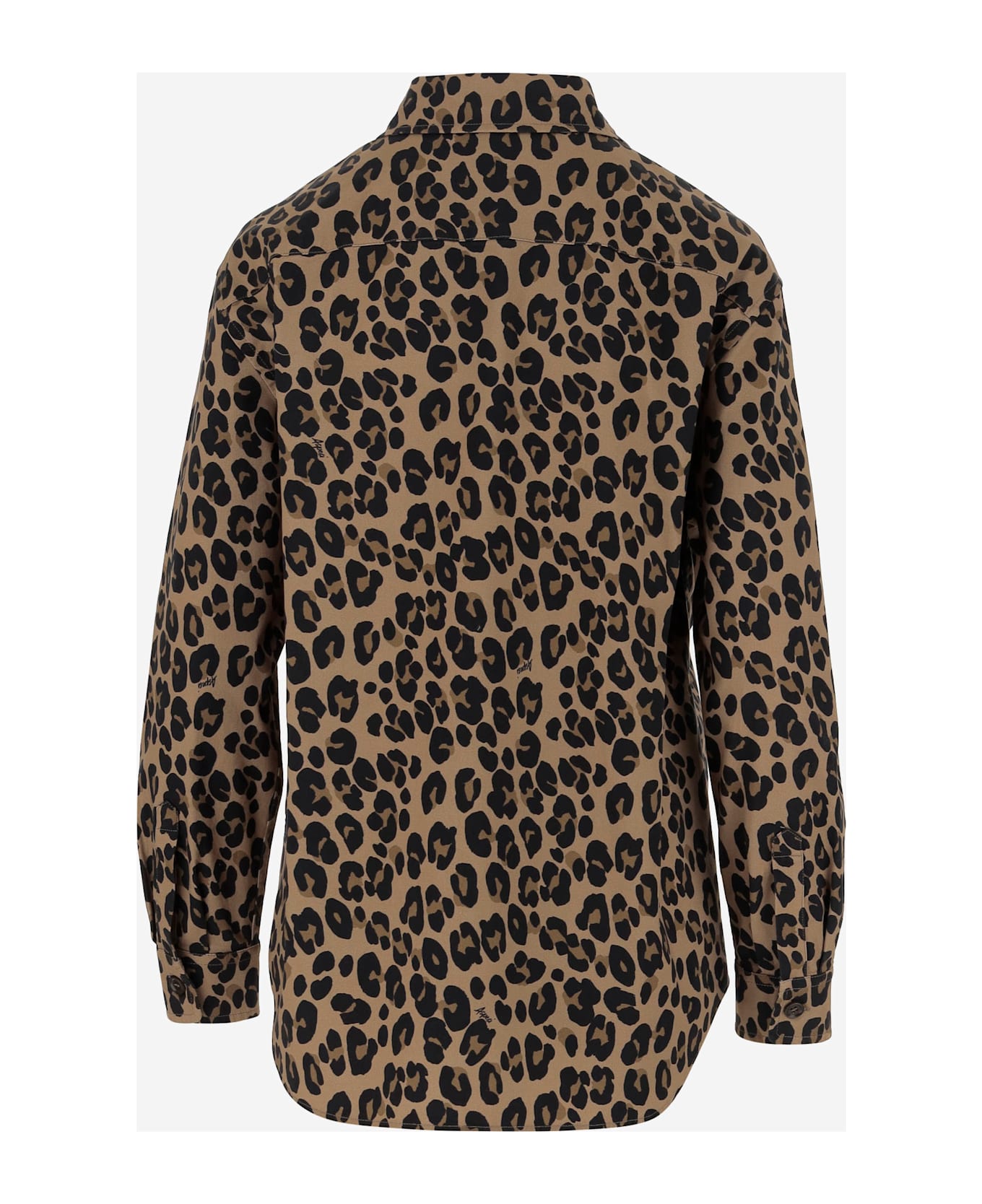 Aspesi Leopard Print Stretch Cotton Shirt - Red