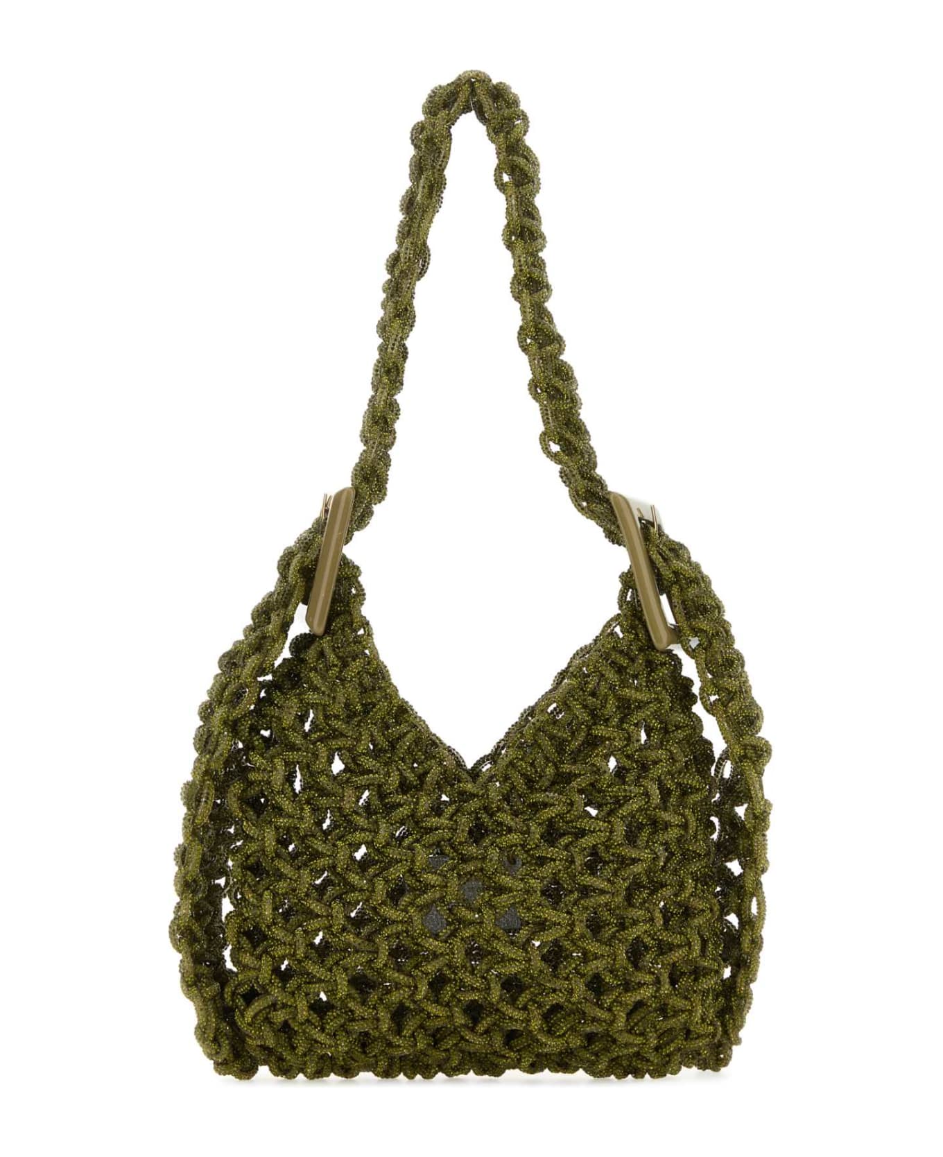 トートバッグ HIBOURAMA Army Green Mesh Vannifique Bucket Bag Hibourama Army Green Mesh Vannifique Bucket Bag | italist