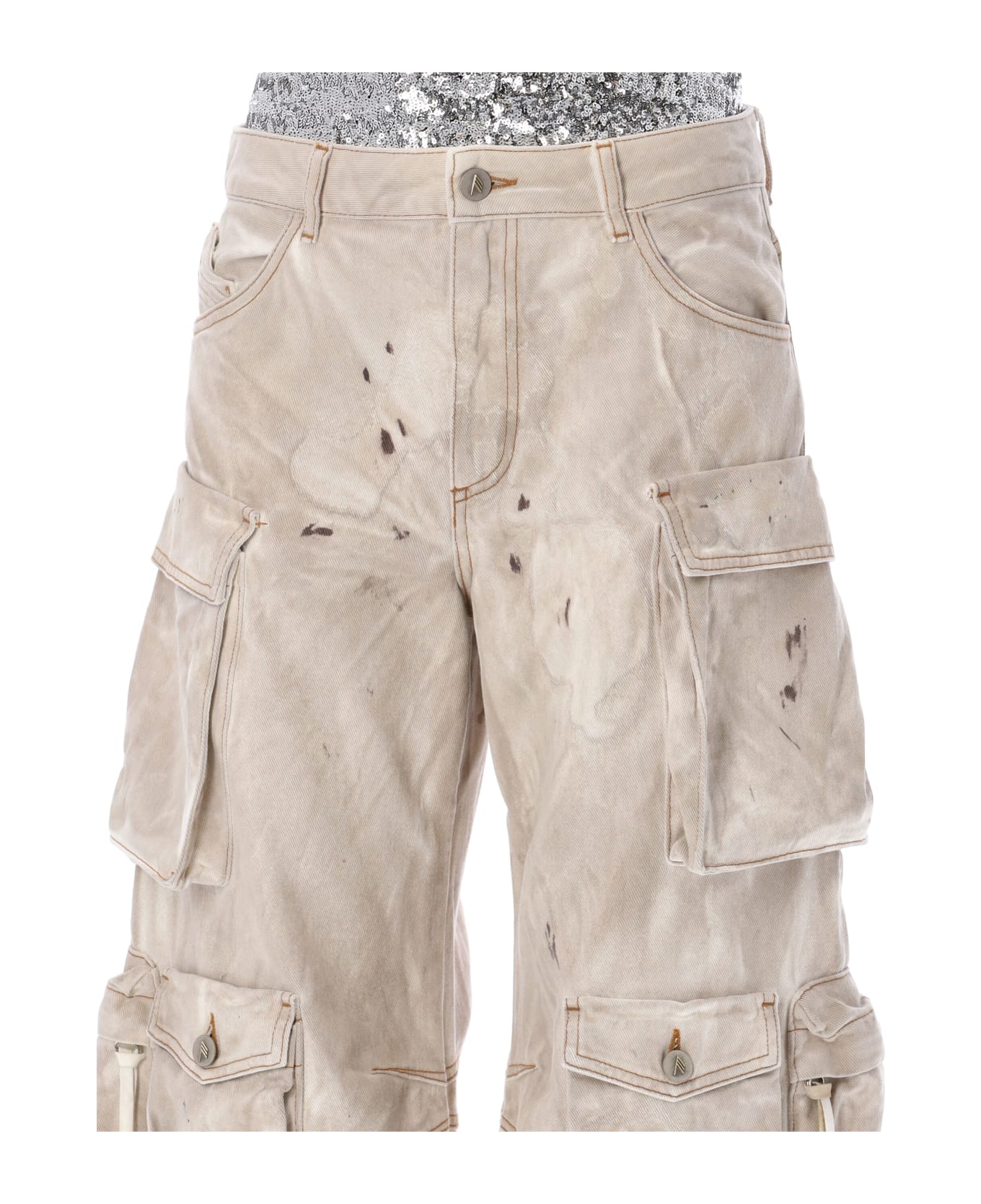 The Attico 'fern' Camouflage Long Pants - NATURAL