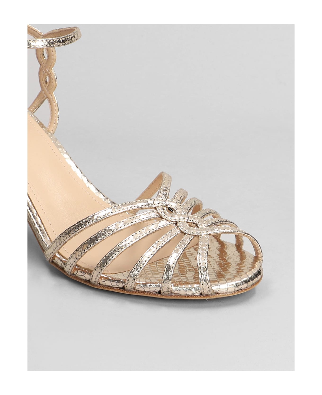 Lola Cruz Tango 65 Sandals In Platinum Leather - platinum