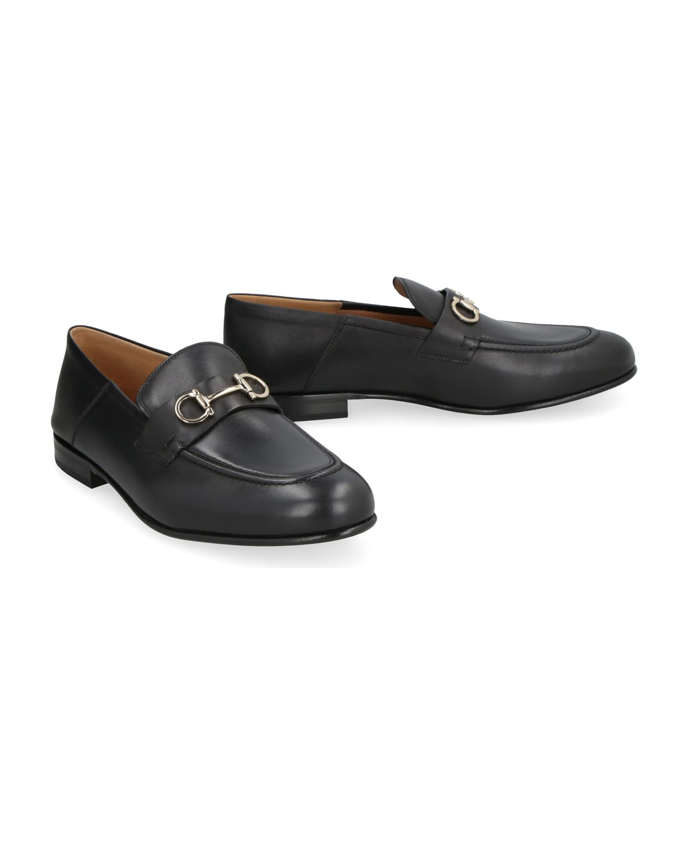 Ferragamo Leather Loafers - black フラットシューズ