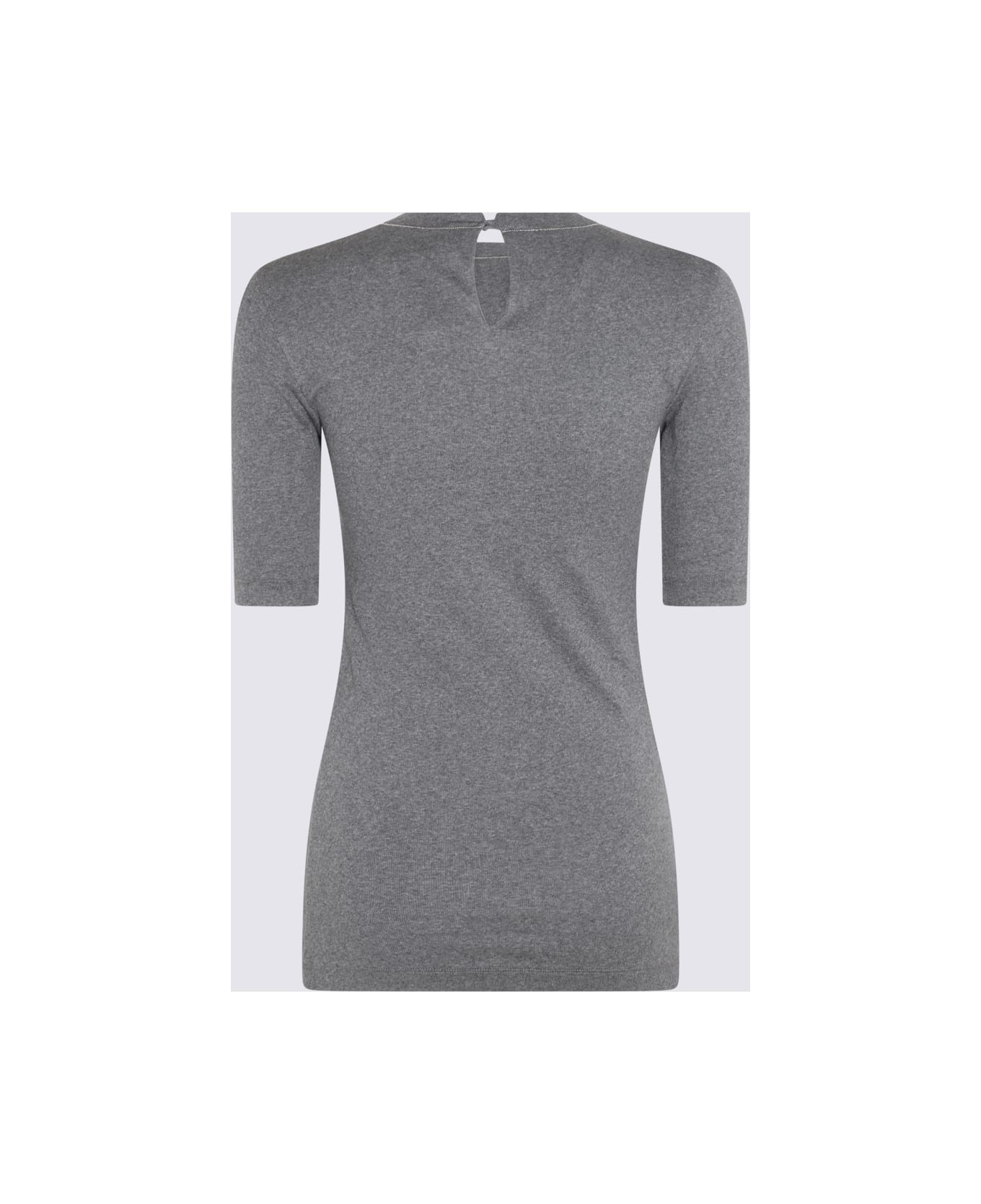 Brunello Cucinelli Ruthenium Grey Cotton Stretch T-shirt - Grey