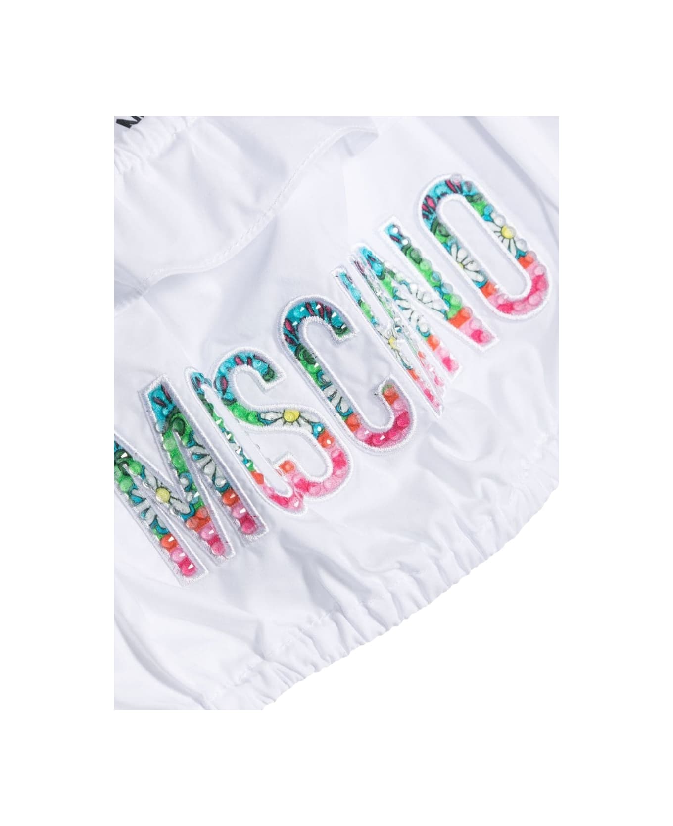 Moschino Headband Top With Logo Straps - WHITE