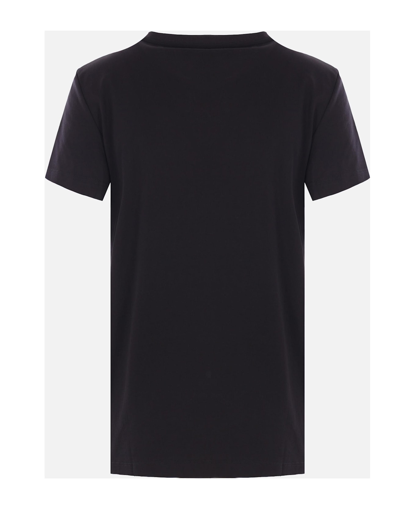 Max Mara Cotton T-shirt With M Monogram Print - BLACK