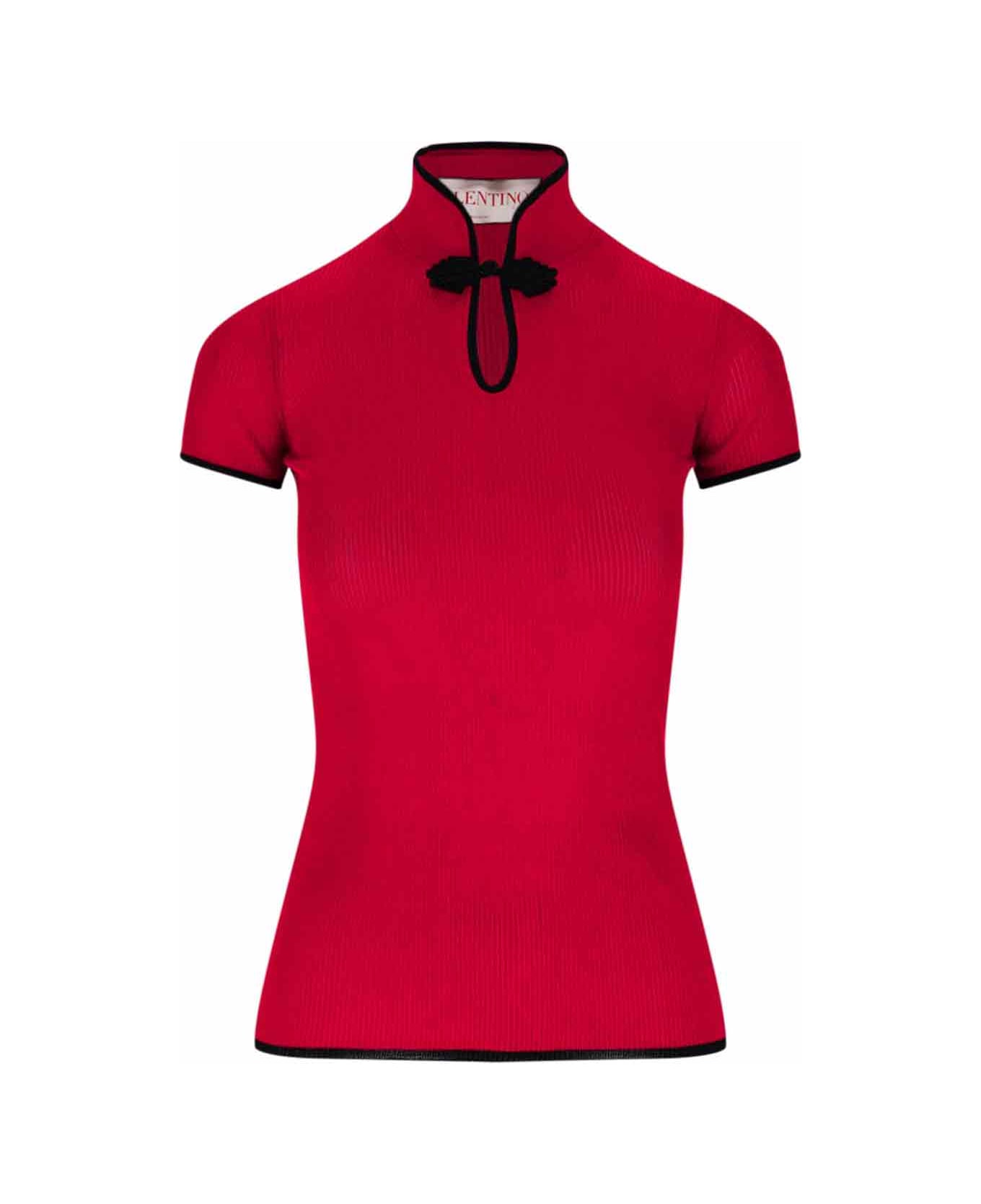Valentino Ribbed Top - Red