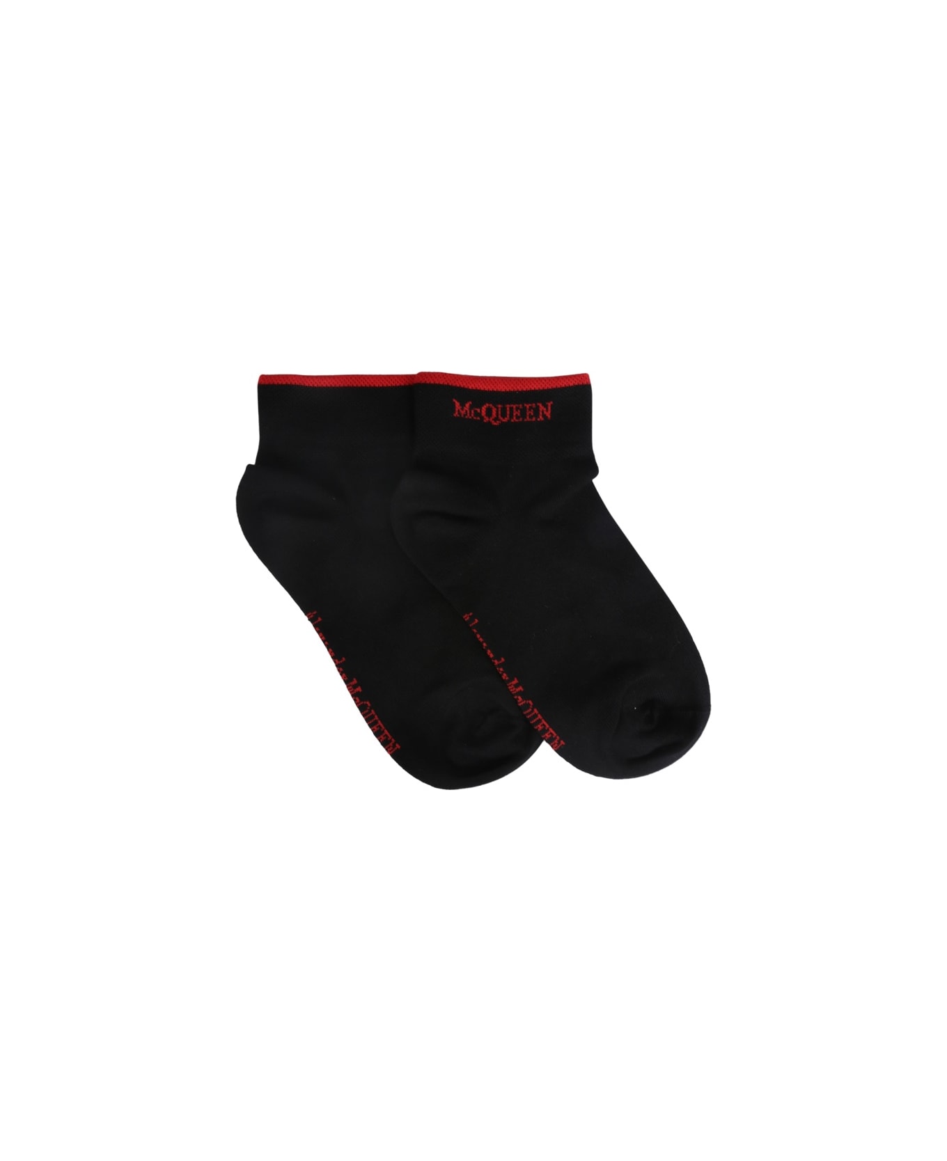 Alexander McQueen Sock With Logo - BLACK