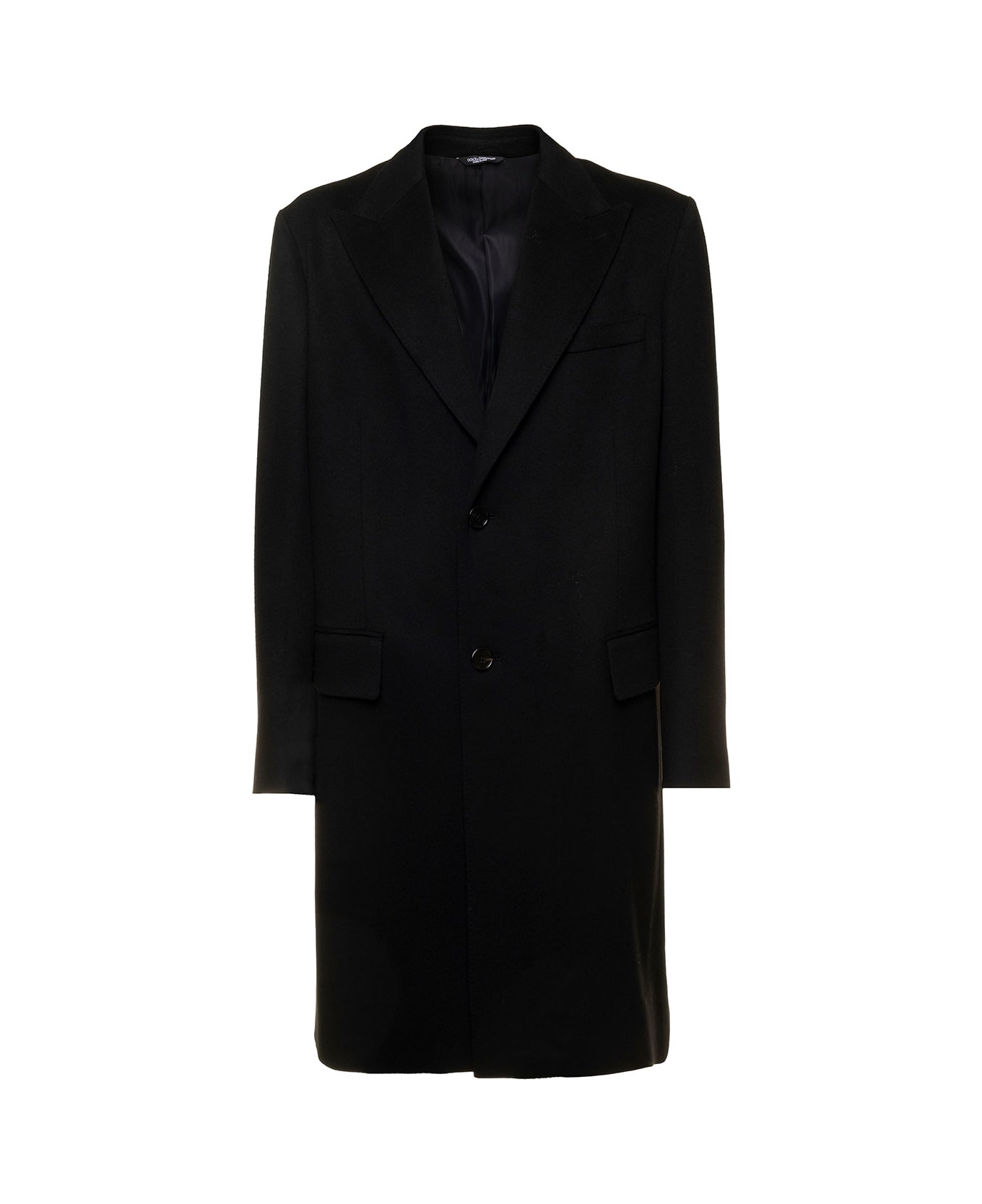 Dolce bag & Gabbana Black Single-breasted Coat In Wool Man Dolce bag & Gabbana - Black