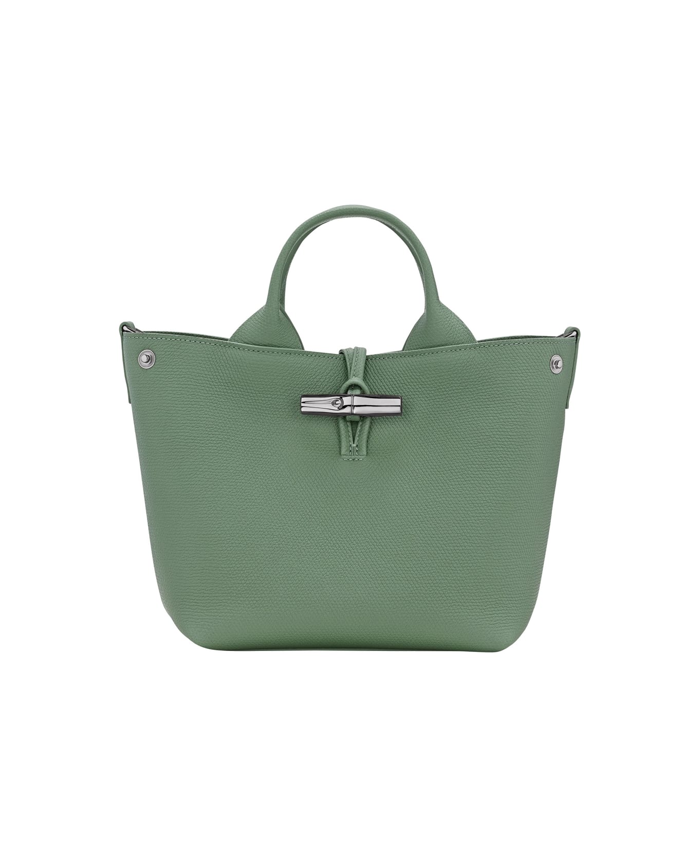 Longchamp 
le Roseau
 Green Small Handbag With Adjustable And Removable Shoulder Strap In Leather Woman - Green