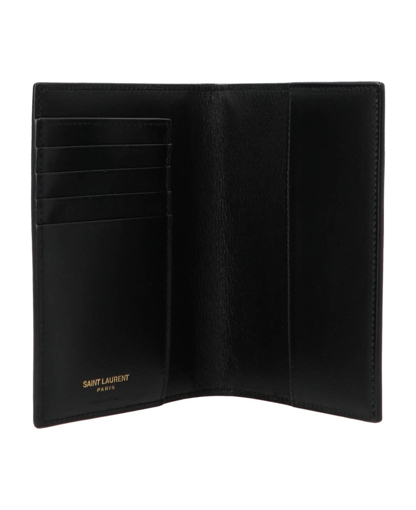 Saint Laurent Monogram Passport Holder - Black  