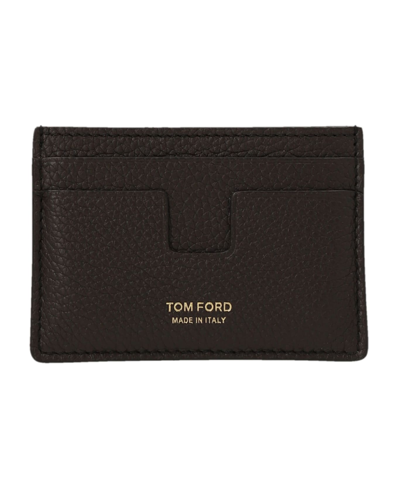 Tom Ford Logo Print Card Holder - Brown