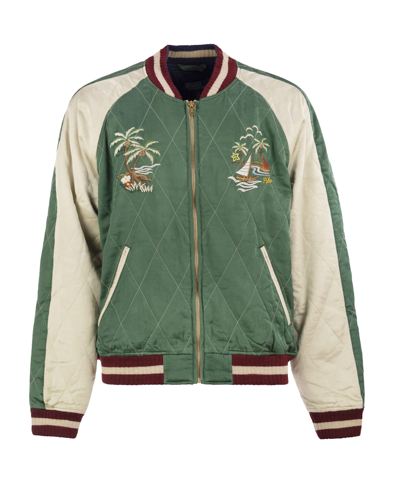 Polo Ralph Lauren Embroidered Satin Jacket - Green