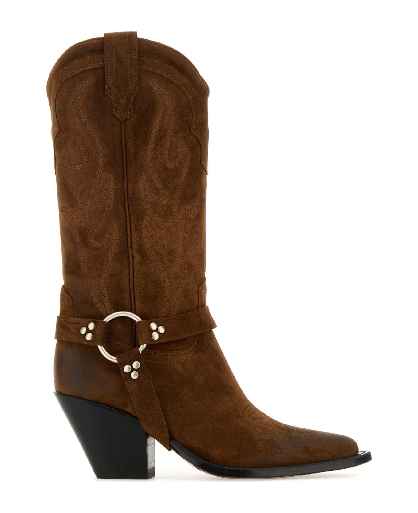 Sonora Brown Suede Santa Fe Belt Boots - RUSTYBROWN