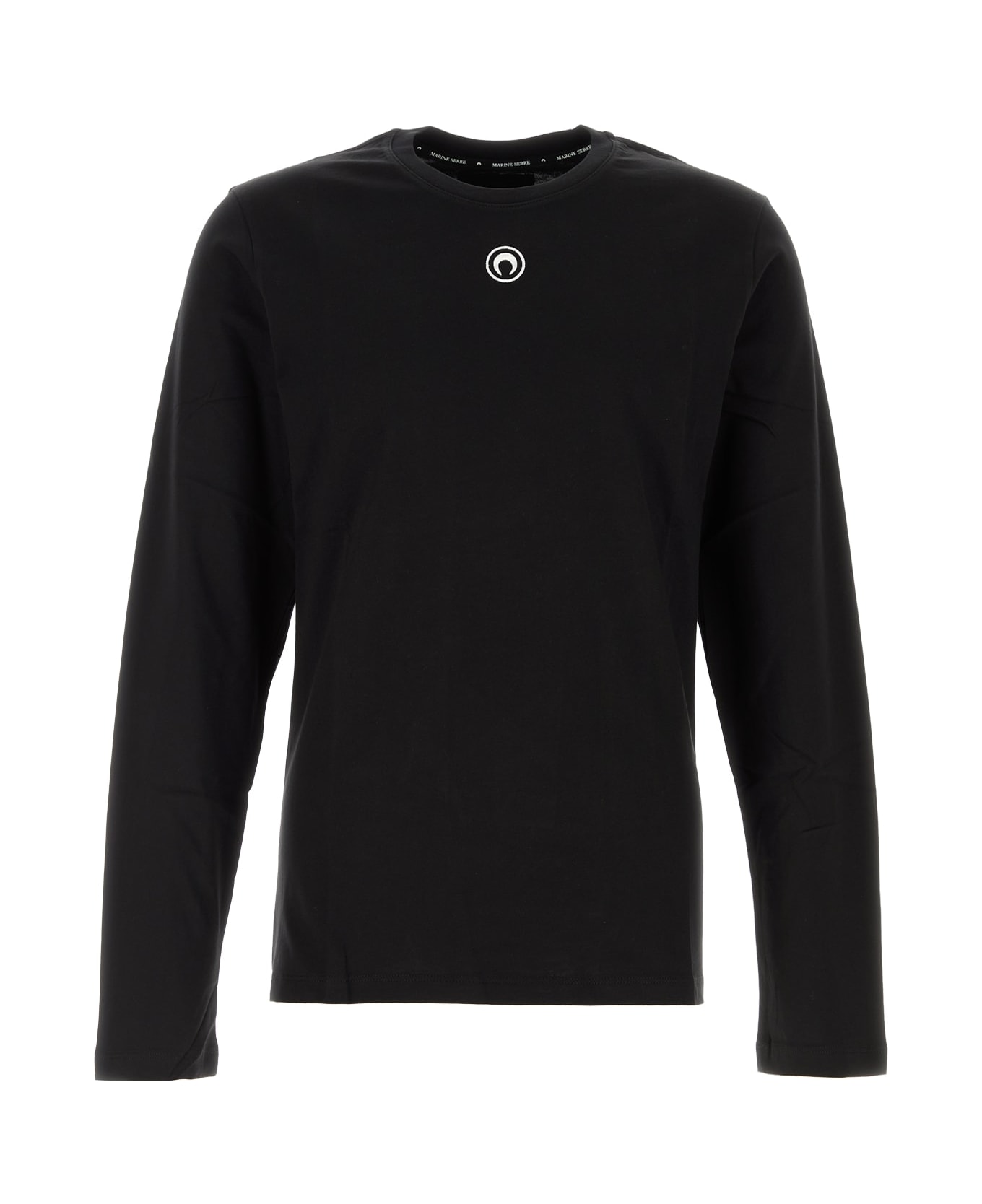 Marine Serre Moon Logo Jersey Long Sleeves T-shirt - BLACK