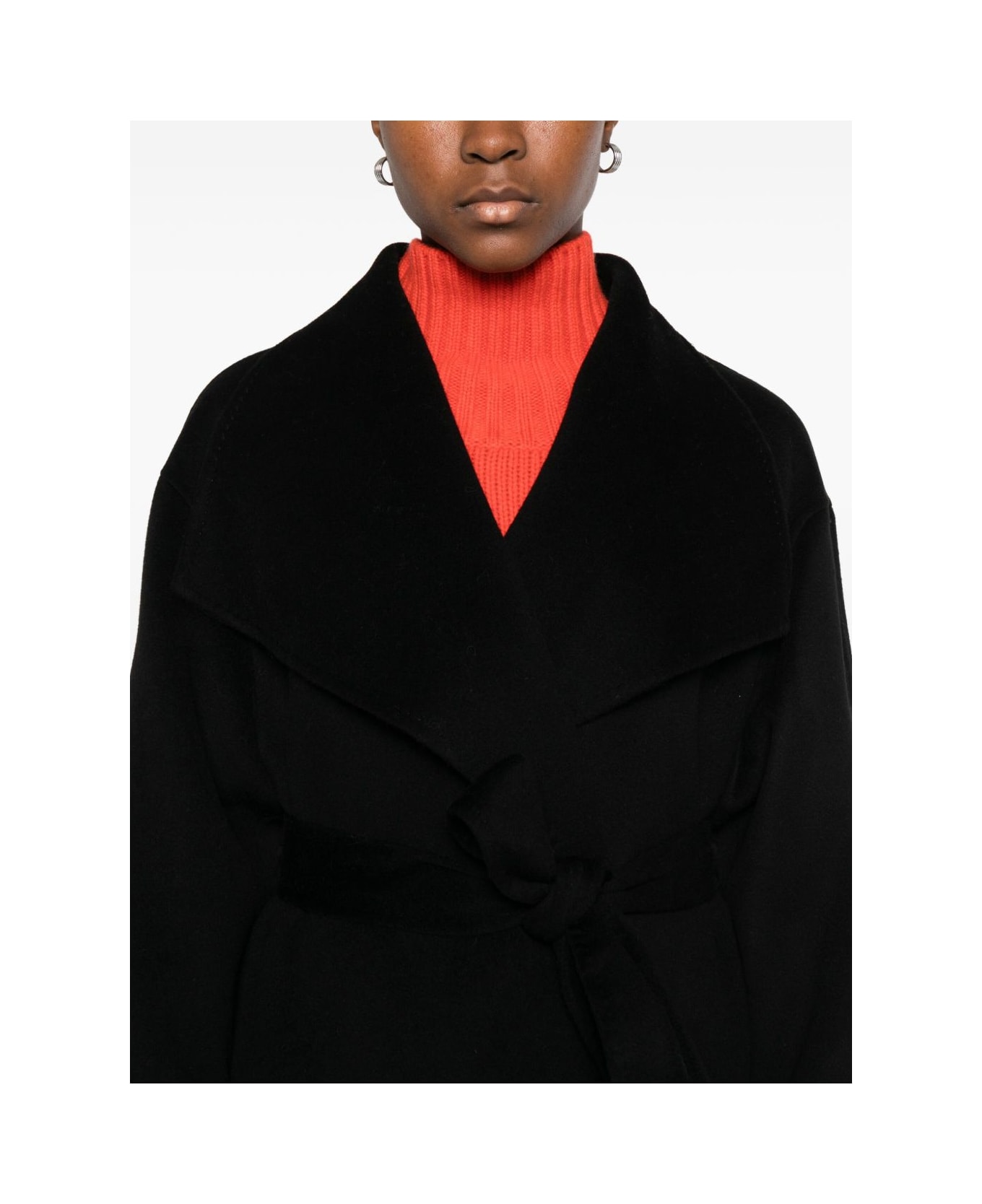 Goat Wool And Cashmere Coat - Black