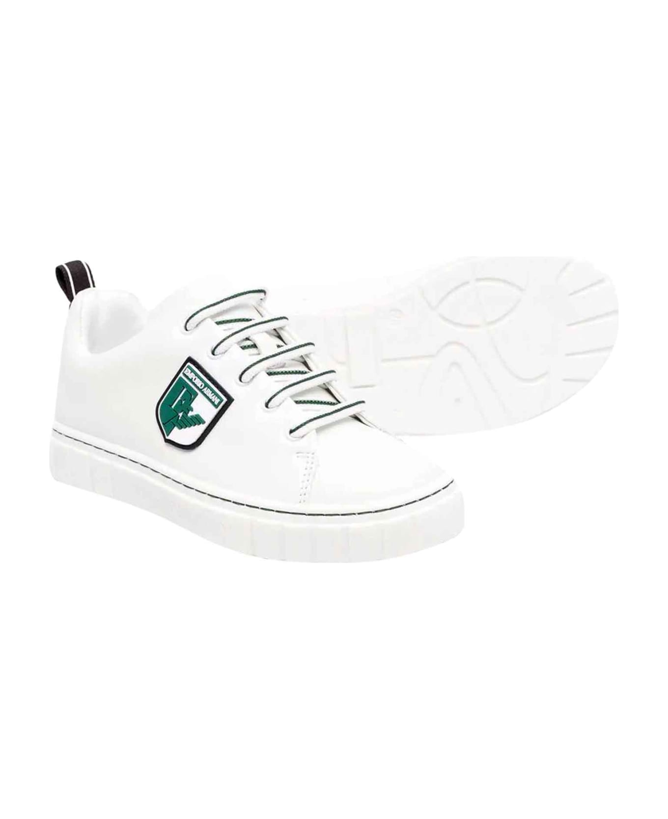 Emporio Armani White Sneakers Teen Unisex - Bianco