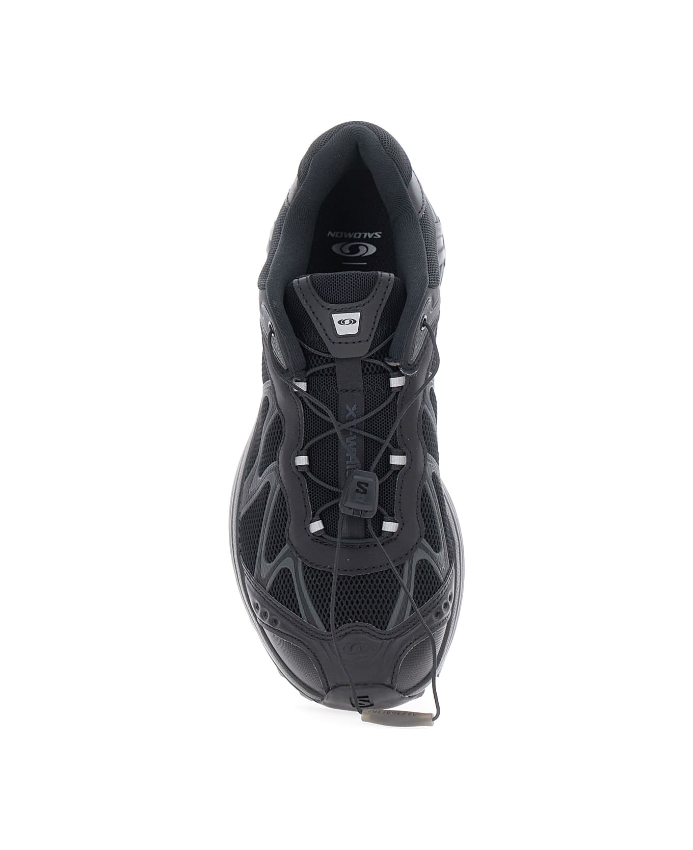 Salomon 'xt-whisper' Black Sneakers With Printed Logo On The Side And Drawstring Closure In Fabric Unisex - Black