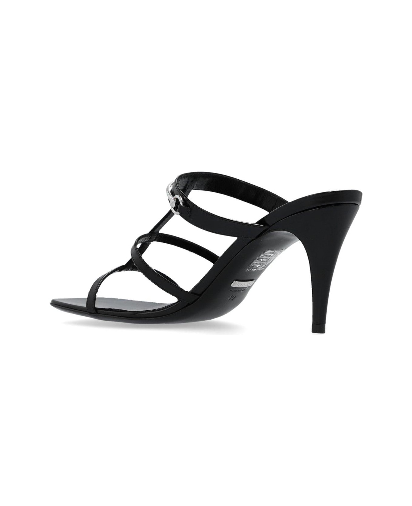 Gucci Slim Horsebit Slide Sandals - Black