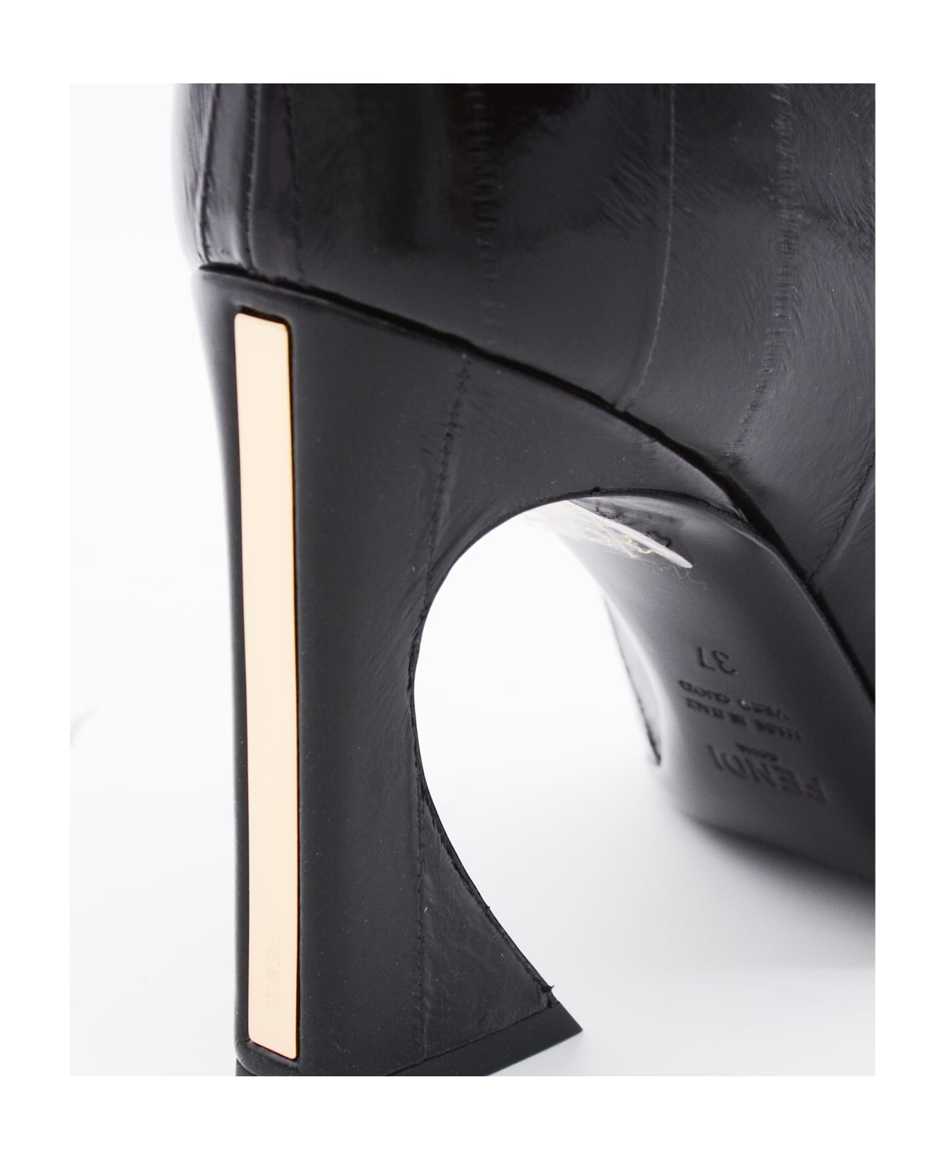 Fendi Black Leather Arco Boots - Black