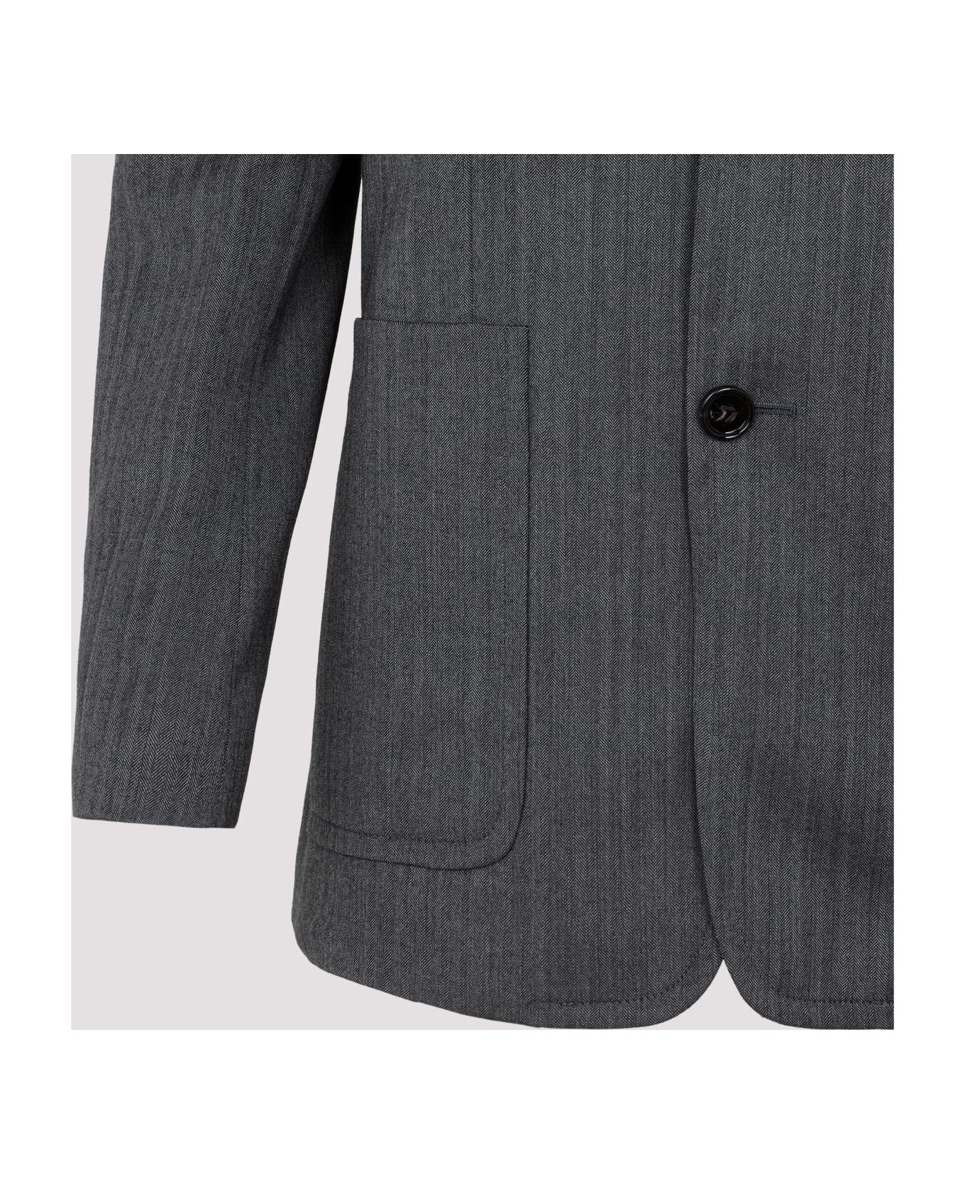 Bottega Veneta Wool Chevron Jacket - Grey Black