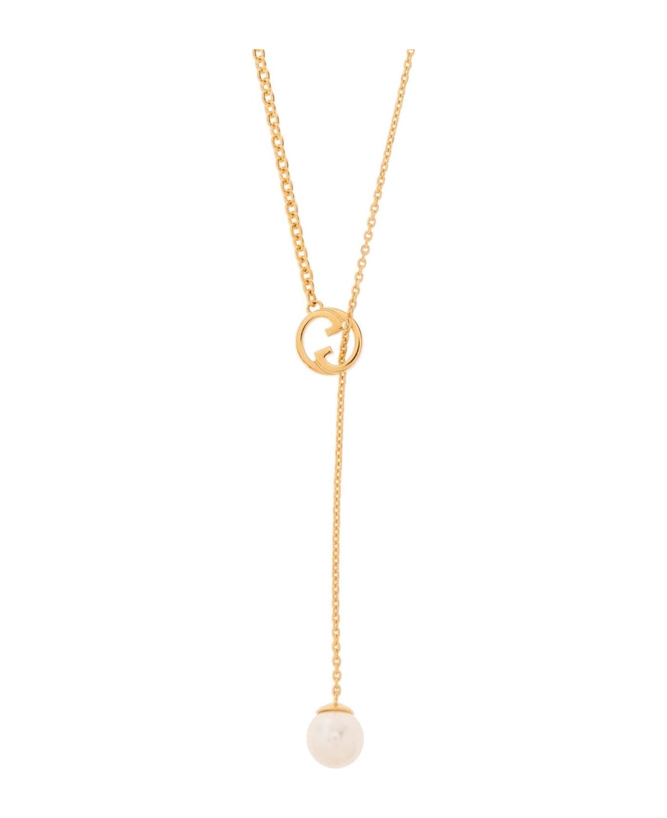 Gucci Blondie Embellished Drop Necklace - Cream ネックレス