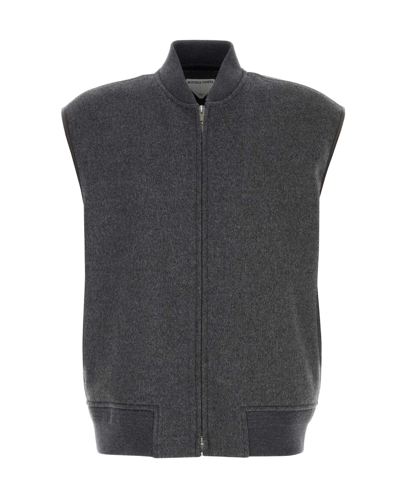 Bottega Veneta Dark Grey Wool Vest - CHARCOALMELANGE
