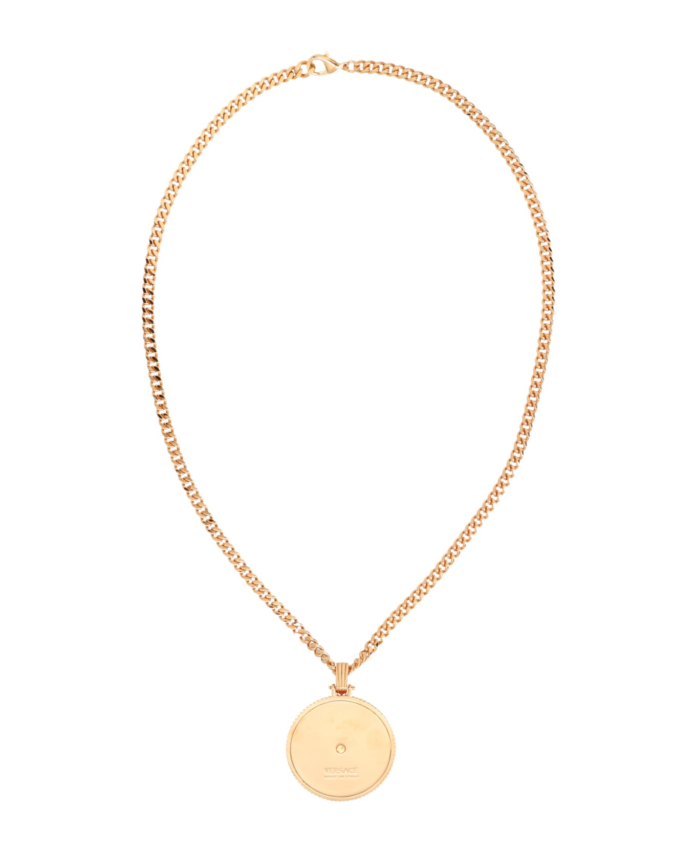 Versace Gold Brass Medusa Biggie Necklace - Gold