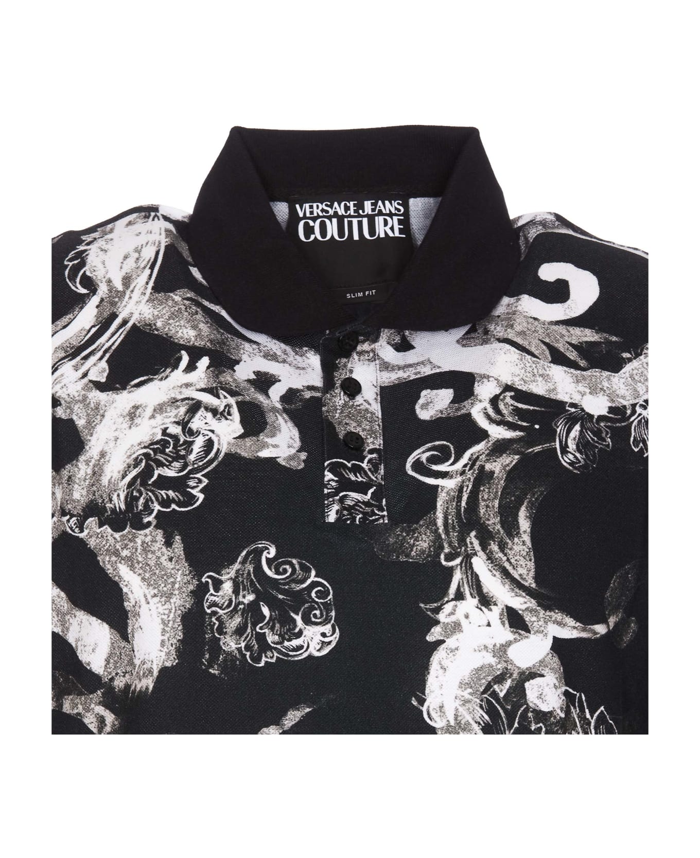 Versace Jeans Couture Polo Watercolour Couture - Black ポロシャツ