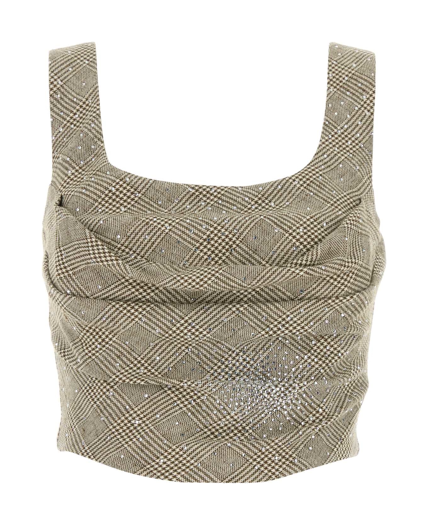 Giuseppe di Morabito Embroidered Cotton Blend Bodice - BEIGE
