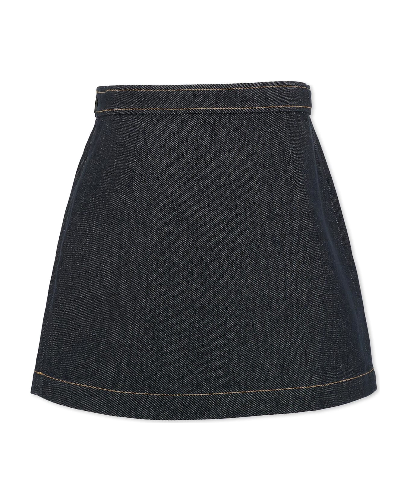 Gucci Denim Skirt For Girl With Horsebit - Denim