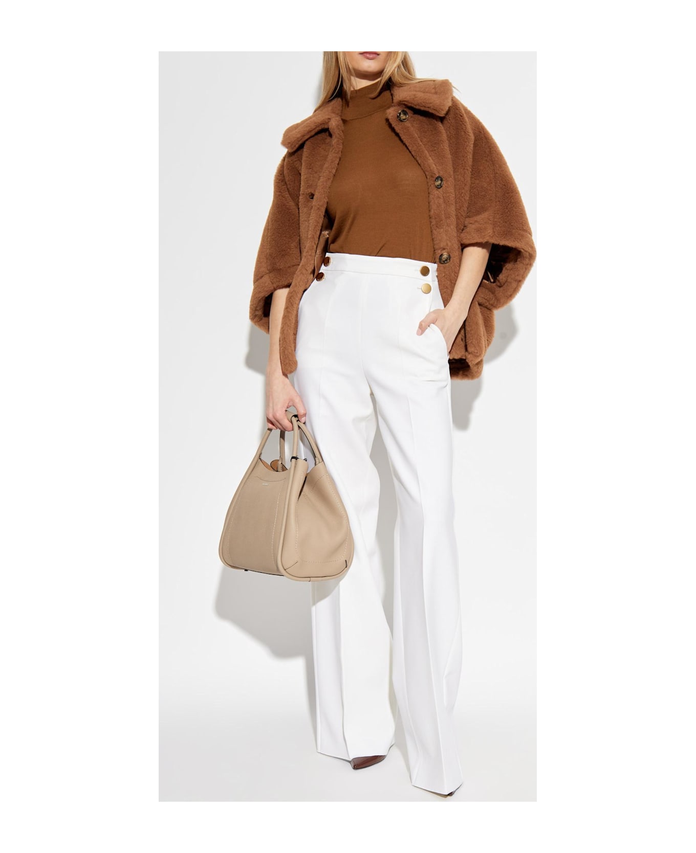 Max Mara Fur Poncho Tenebre - Camel