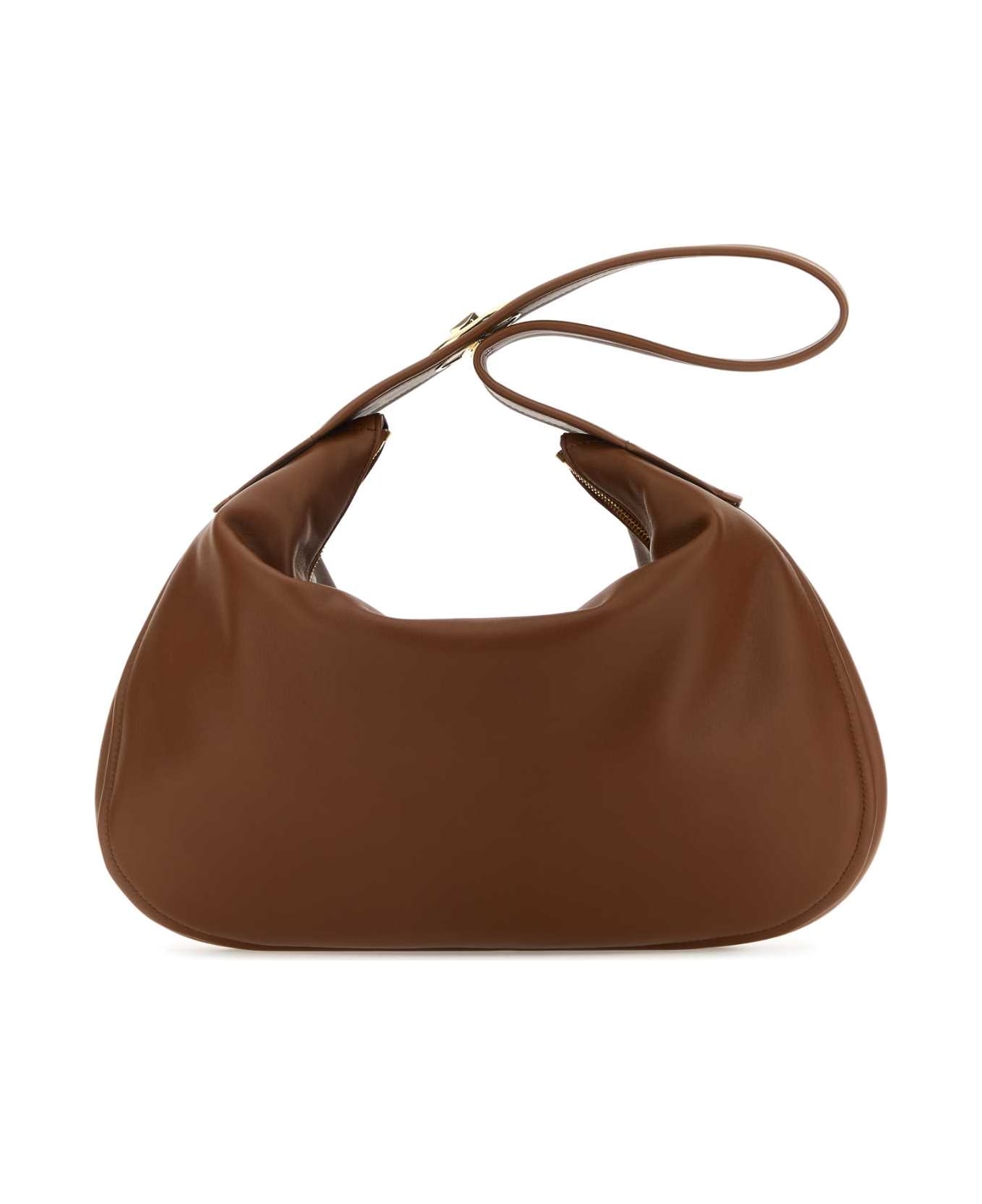 Valentino Garavani Brown Leather Large Go-hobo Shoulder Bag - TOBACCO