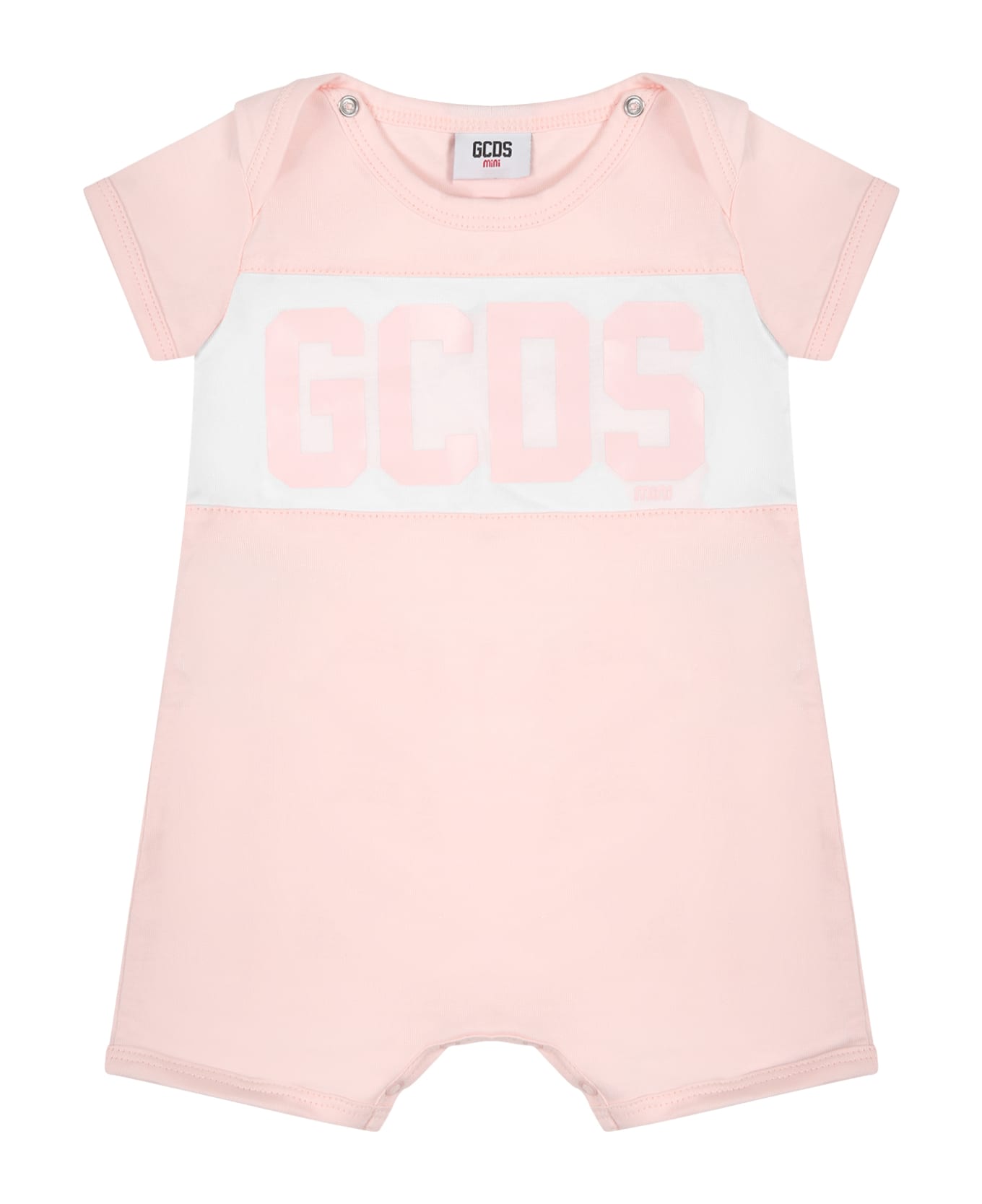 GCDS Mini Jumpsuit For Babies With Logo - Pink