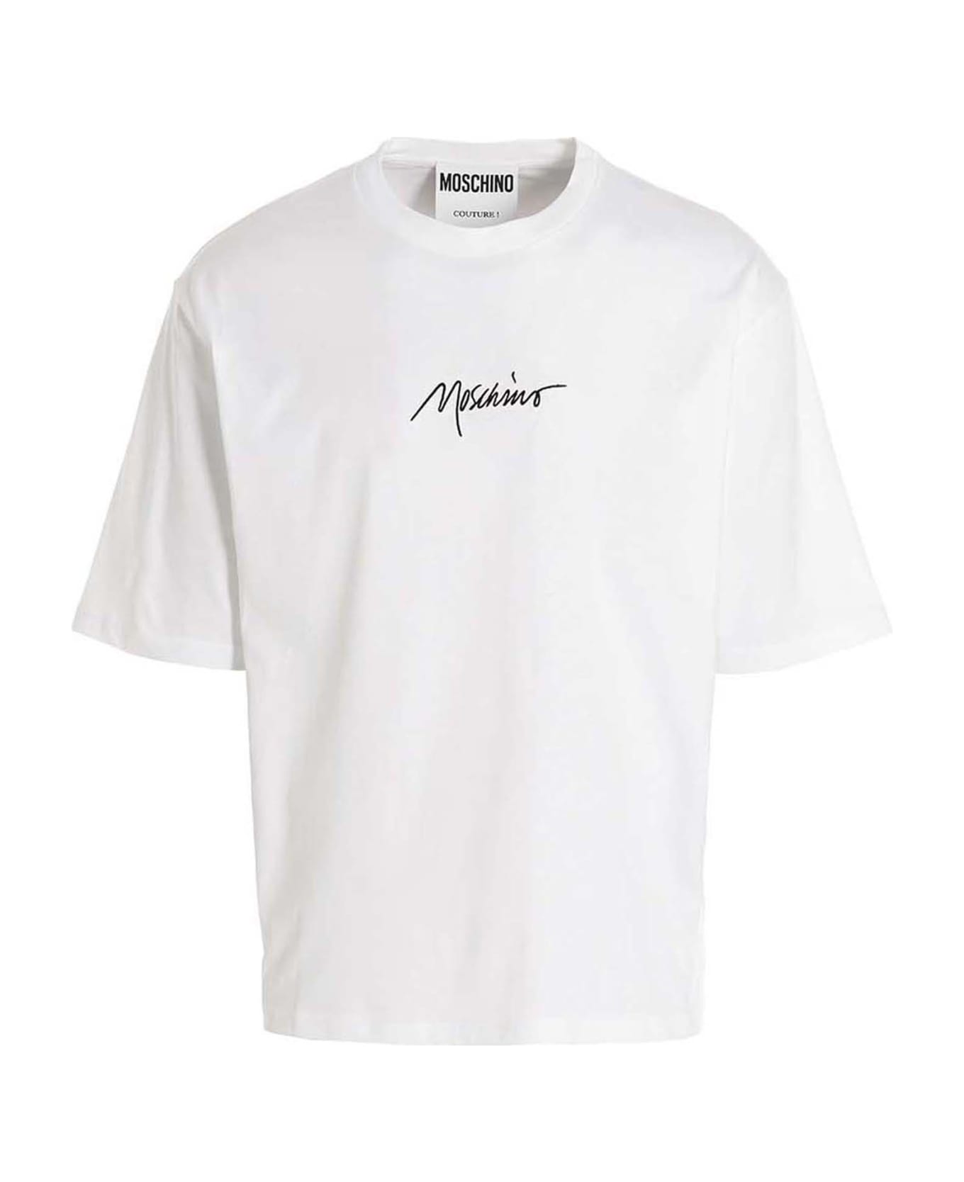 Moschino Logo Embroidery T-shirt - Bianco シャツ