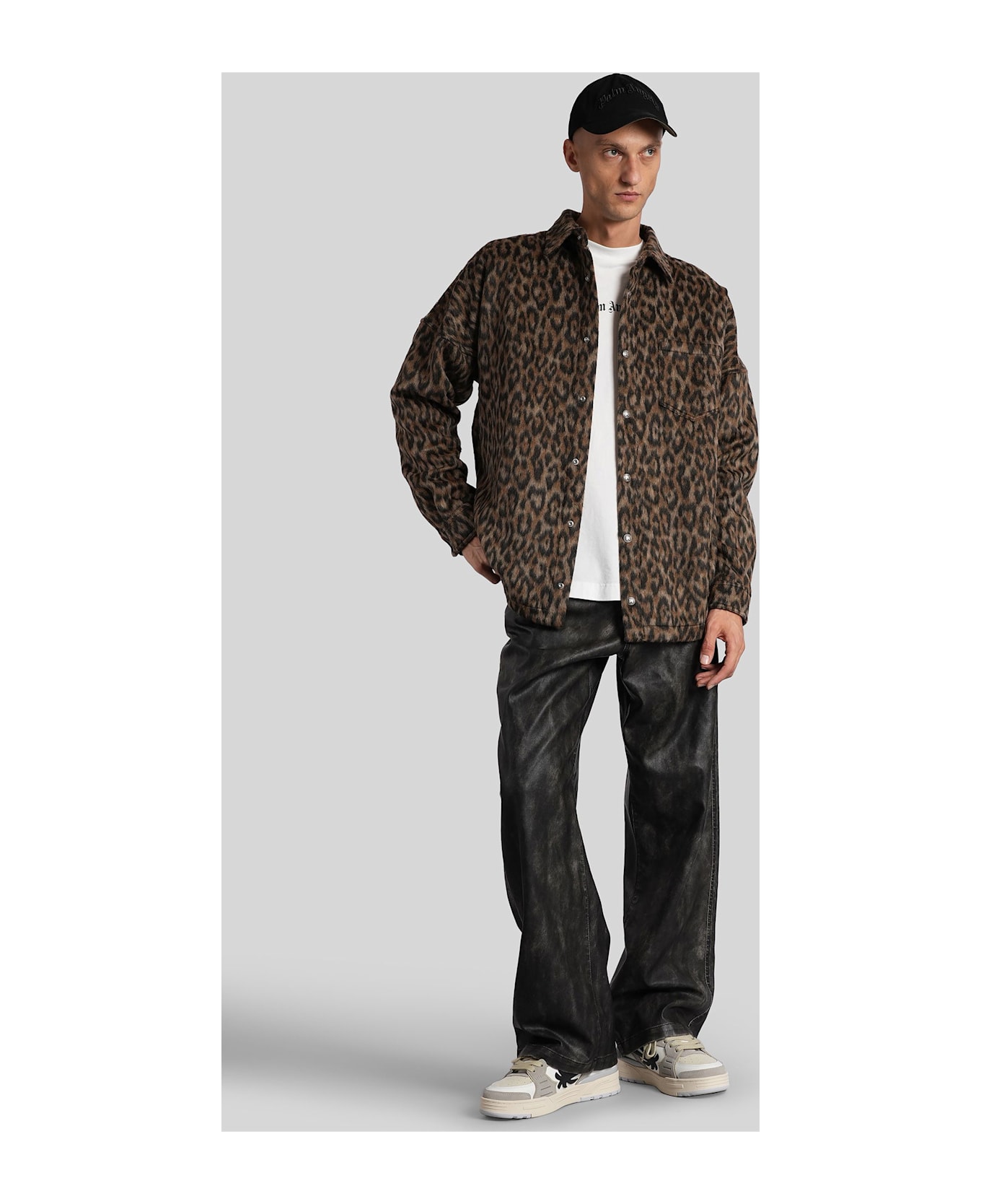 Palm Angels Casual Jacket In Animalier Acrylic - Animalier