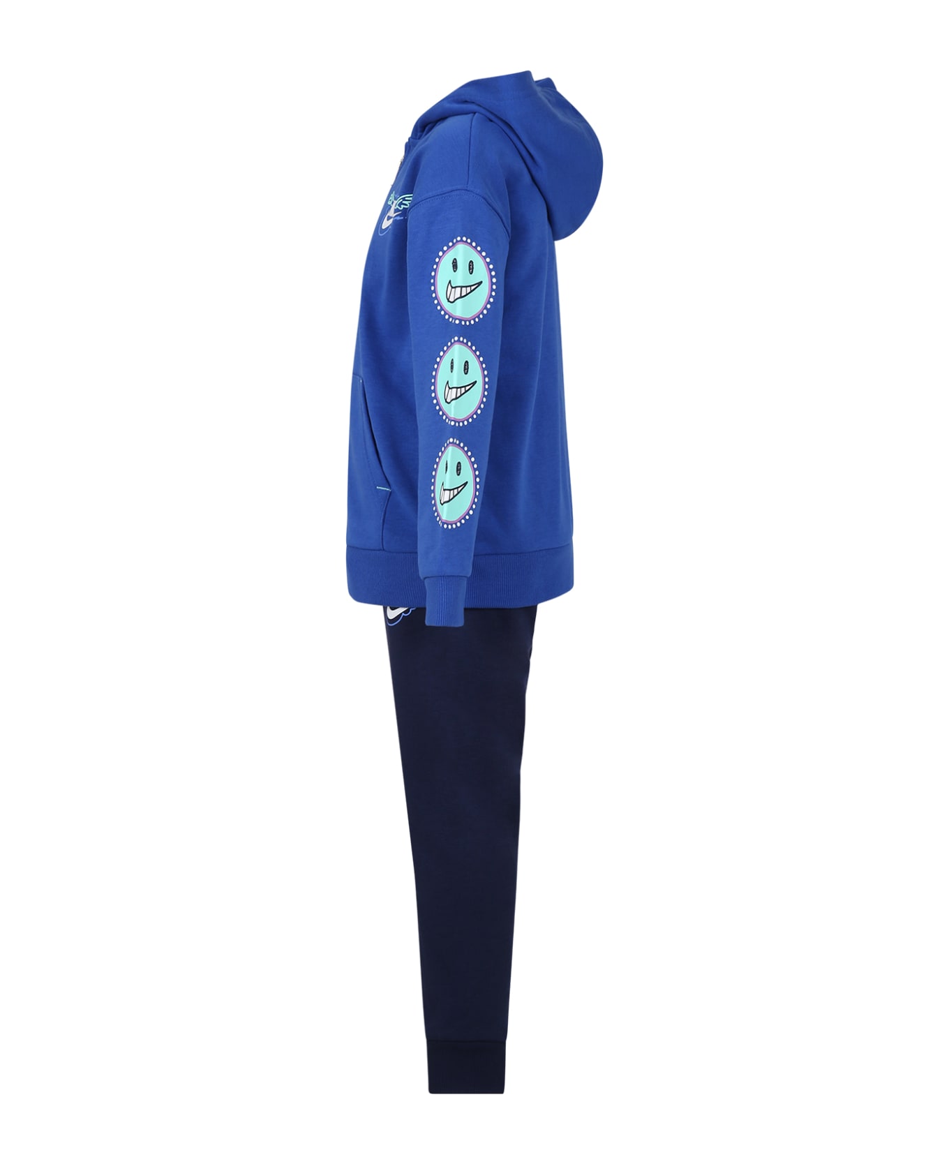 Nike Blue Tracksuit For Boy With Logo - Blue ボトムス