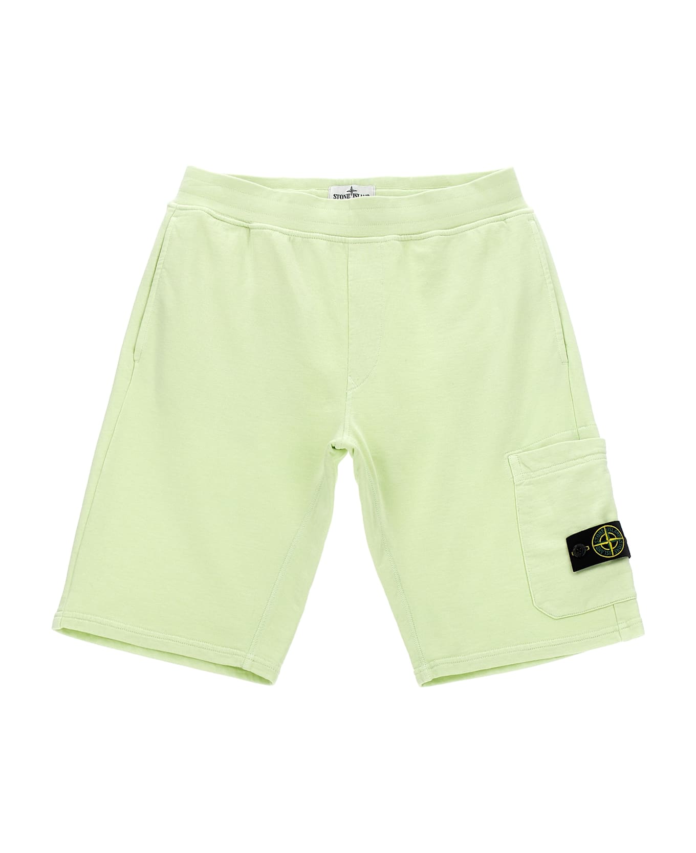 Stone Island Junior Cargo Badge Logo Bermuda Shorts - Green