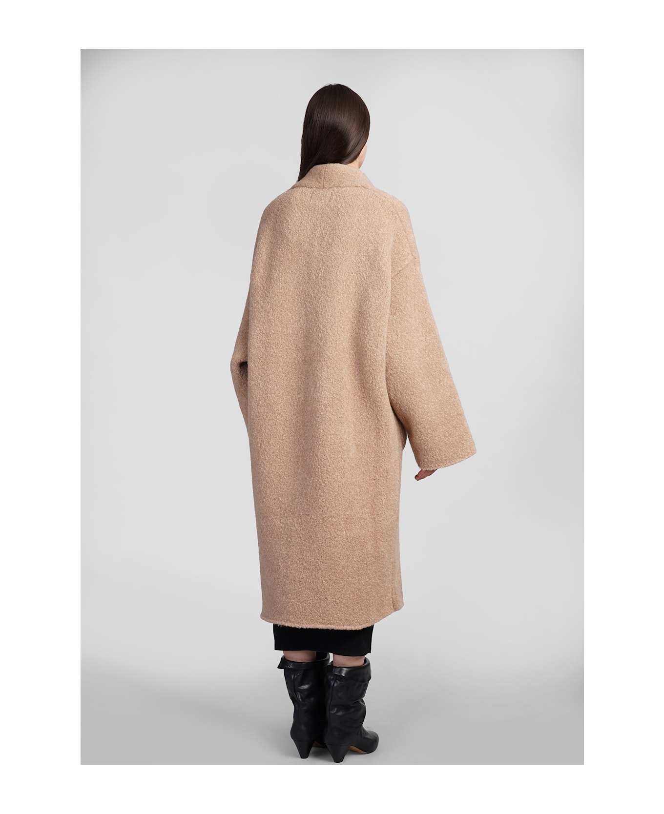 Laneus Coat In Camel Wool - Camel