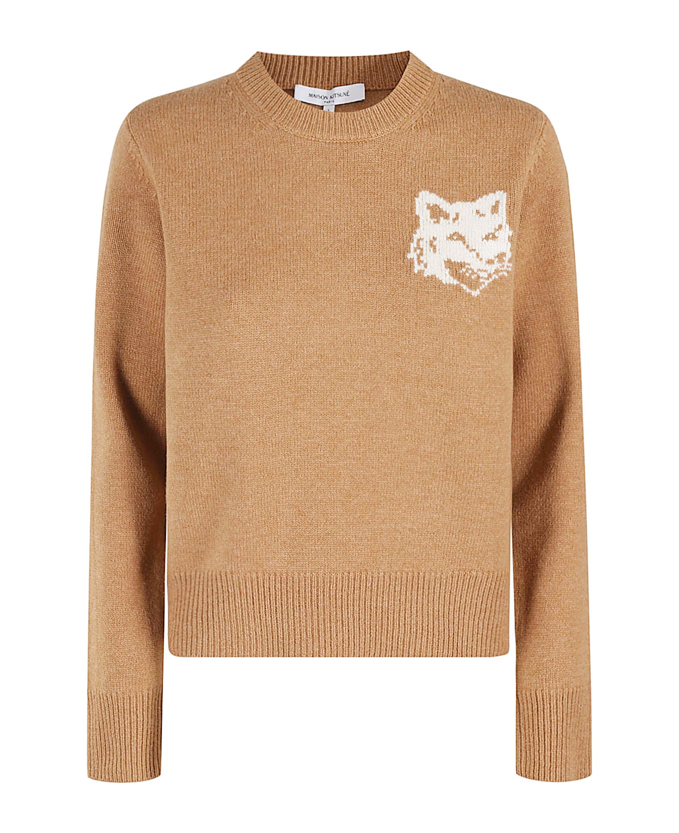 Maison Kitsuné Fox Head Intarsia Regular Jumper - Sequoia