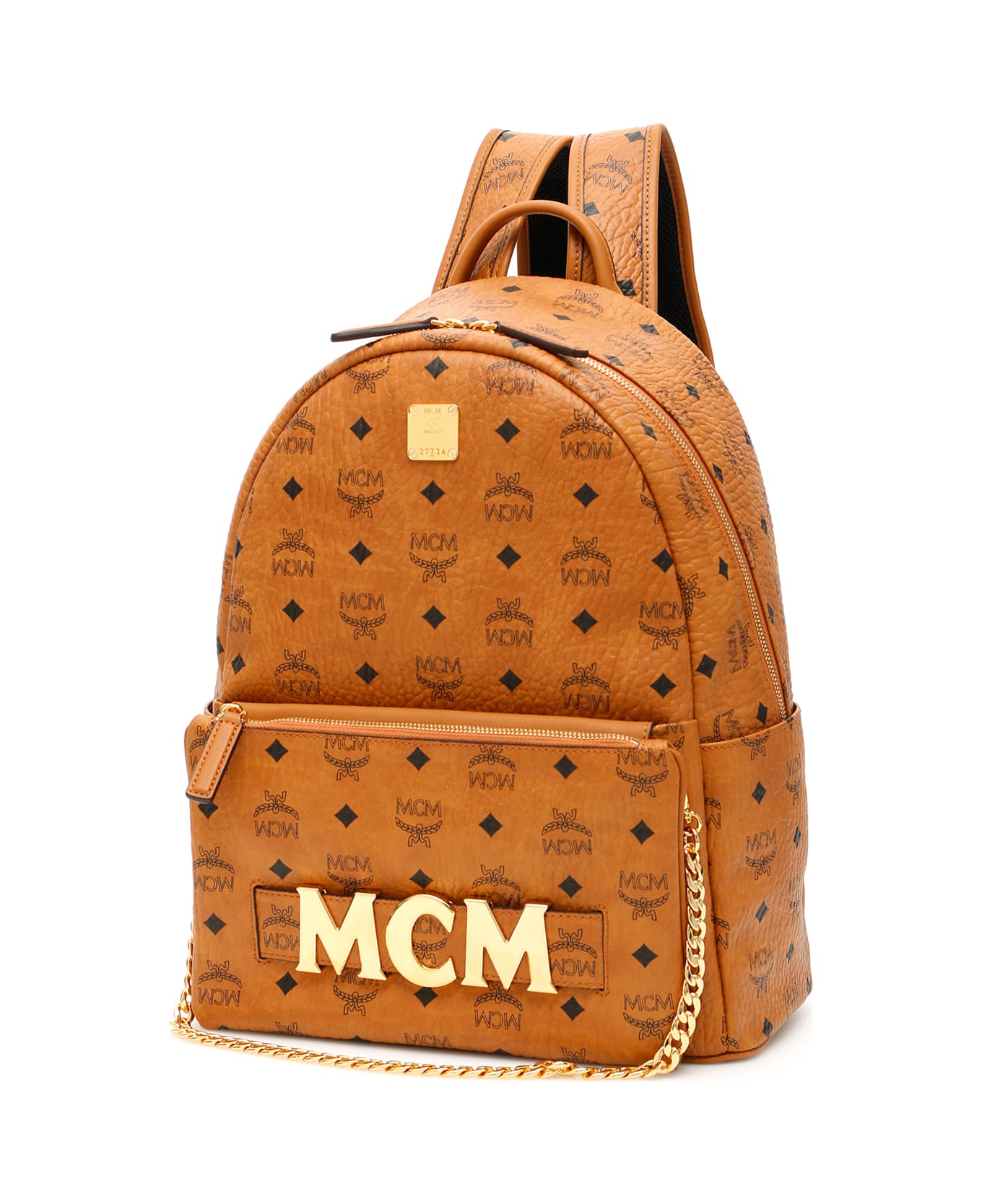 MCM Visetos Trilogie Stark Backpack - COGNAC (Brown)