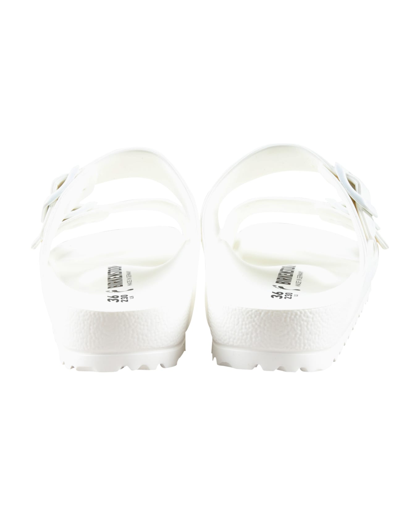 Birkenstock White Sandals 'arizona Eva' For Kids With Logo - White