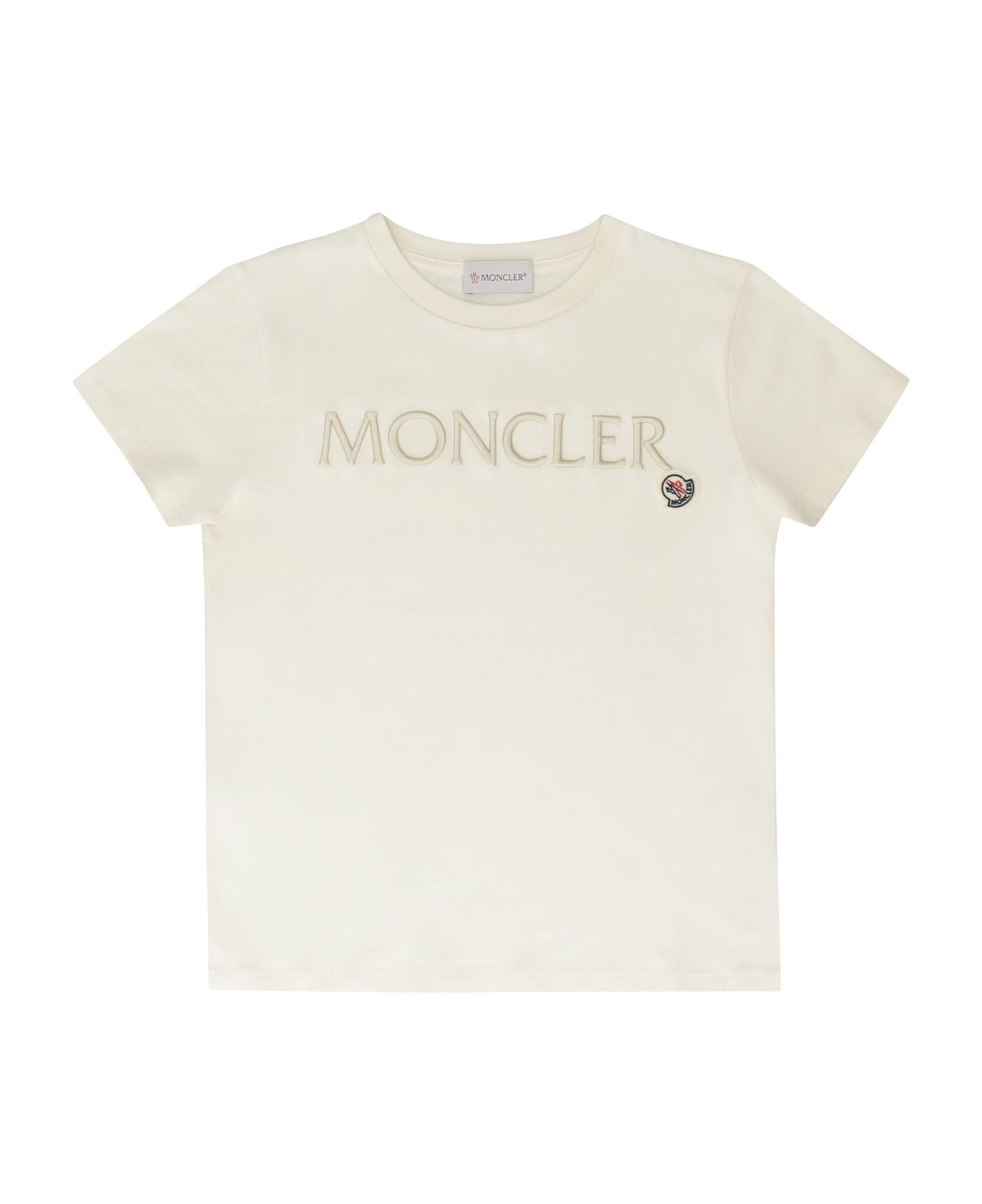 Moncler Cotton Crew-neck T-shirt - panna